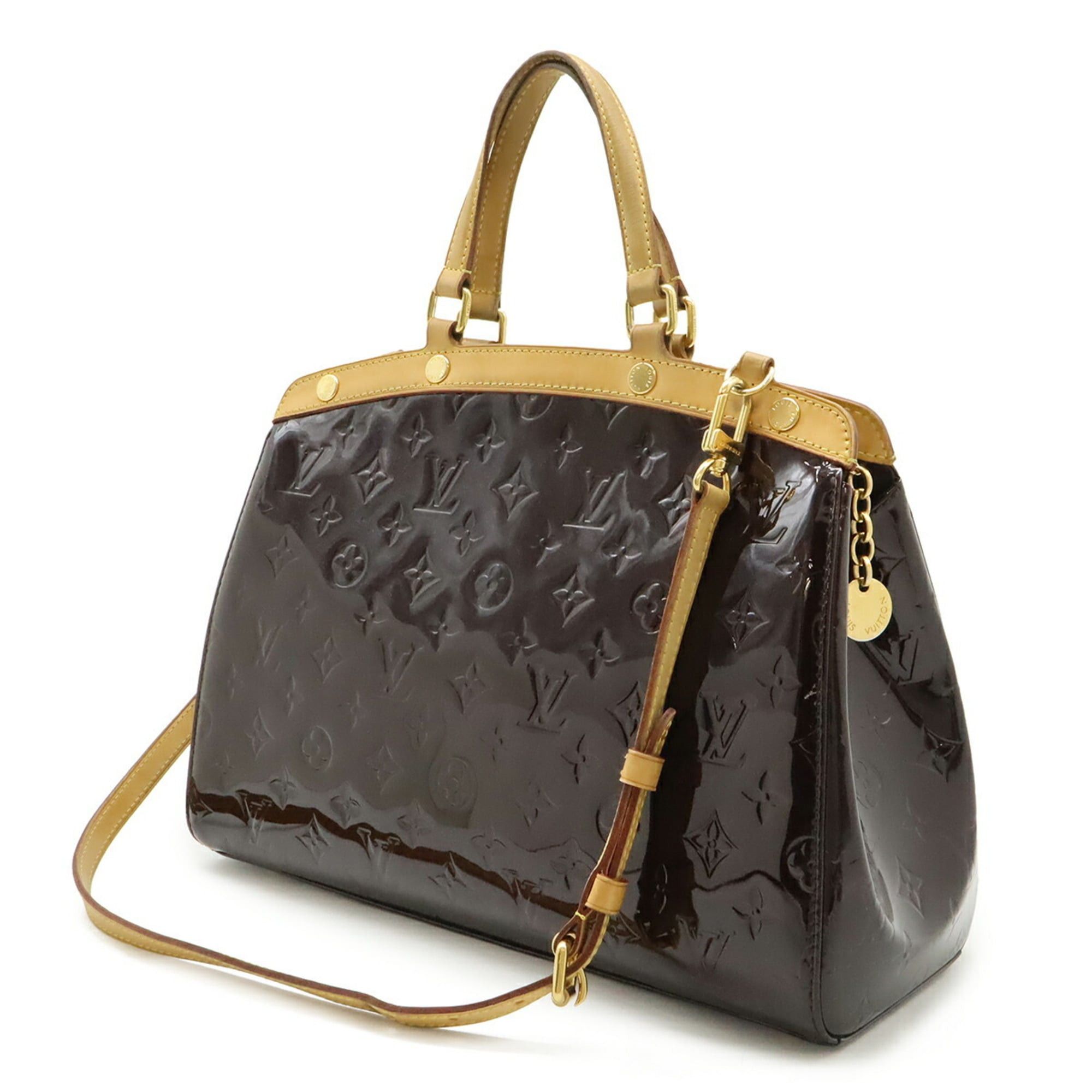 Louis Vuitton LOUIS VUITTON Monogram Vernis MM Handbag, Tote Bag, Shoulder Bag in Amaranth Enamel Calf Leather, M91619 Size ONE SIZE - 3 Thumbnail