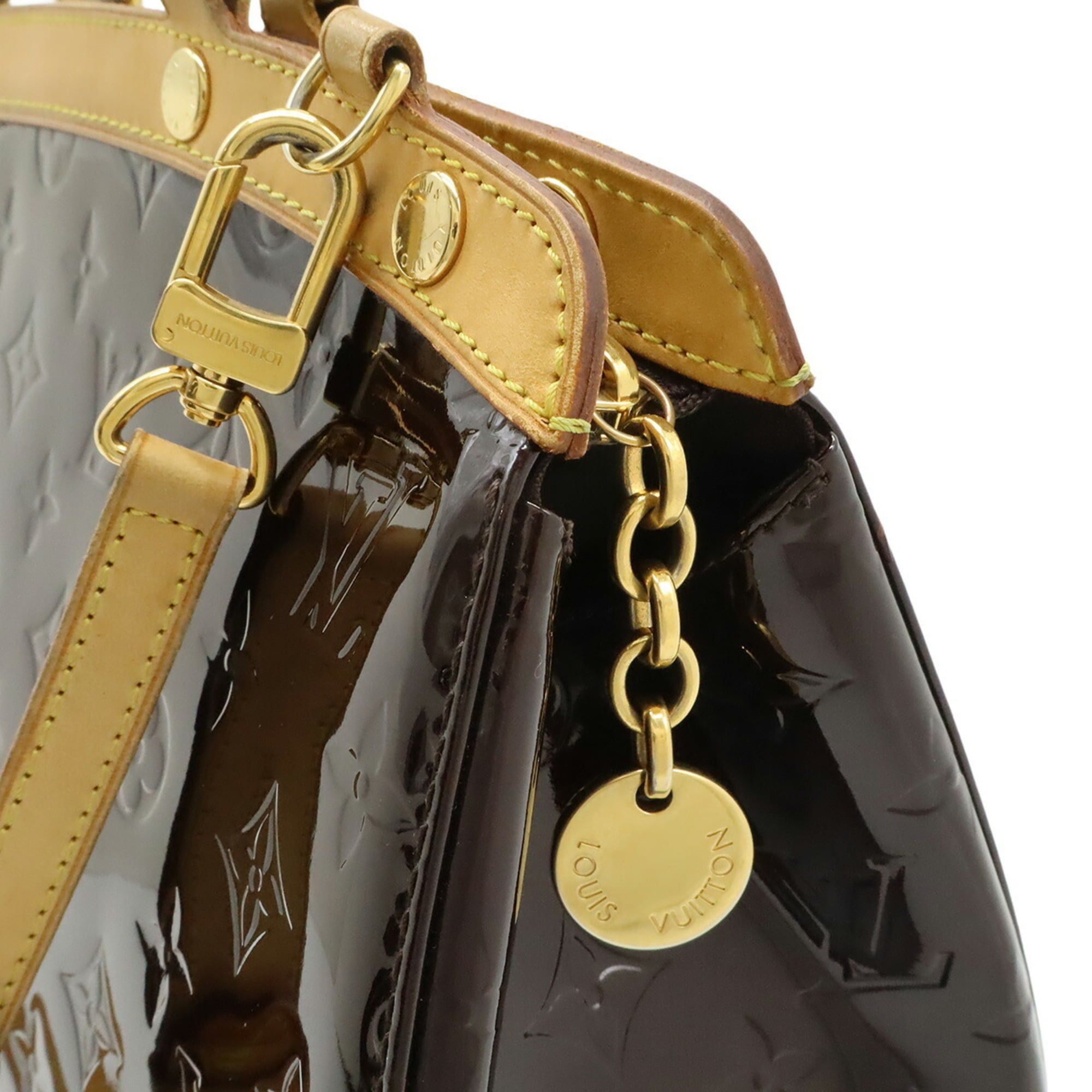 Louis Vuitton LOUIS VUITTON Monogram Vernis MM Handbag, Tote Bag, Shoulder Bag in Amaranth Enamel Calf Leather, M91619 Size ONE SIZE - 6 Thumbnail