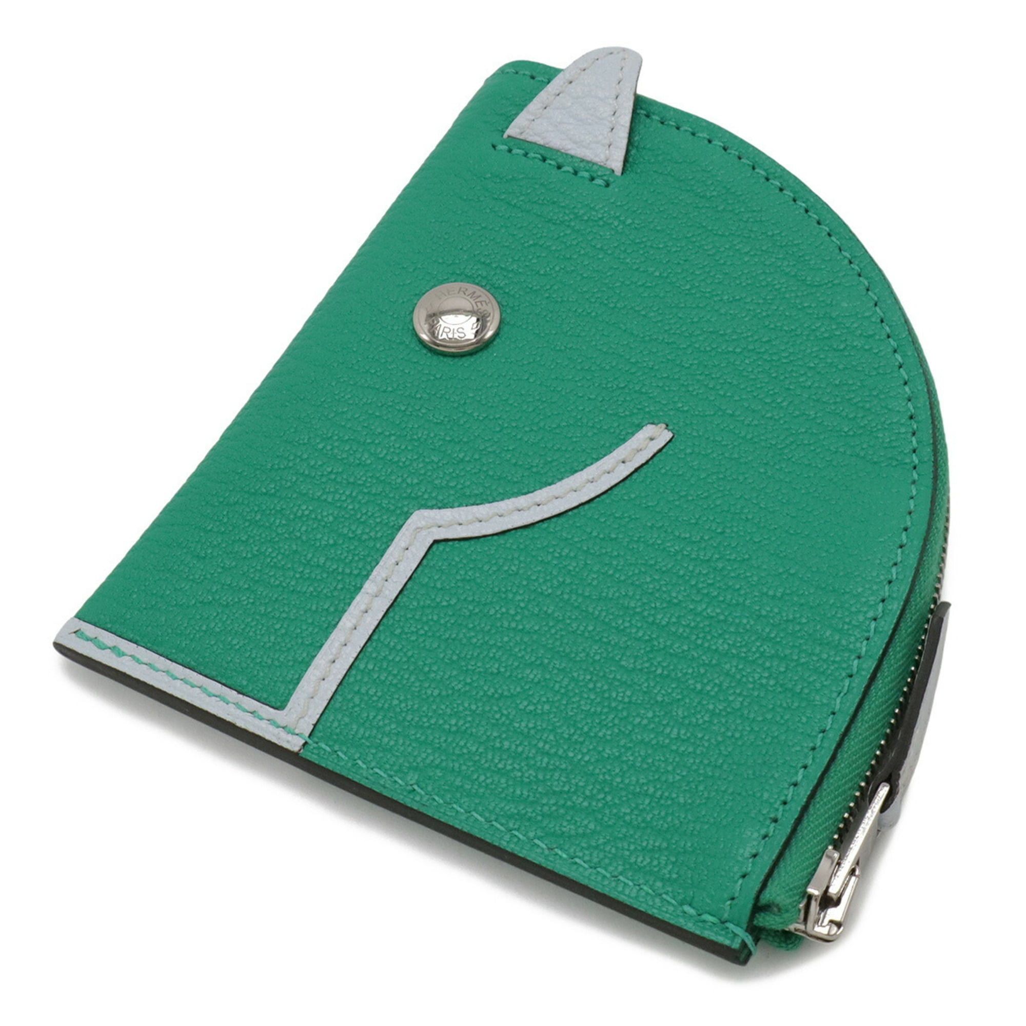 Hermes HERMES Paddock Wallet/Coin Purse/Bag/Pouch Chevre Leather in Mint Green, Bleu Brume, and Pale Blue with a Z Stamp Size ONE SIZE - 3 Thumbnail