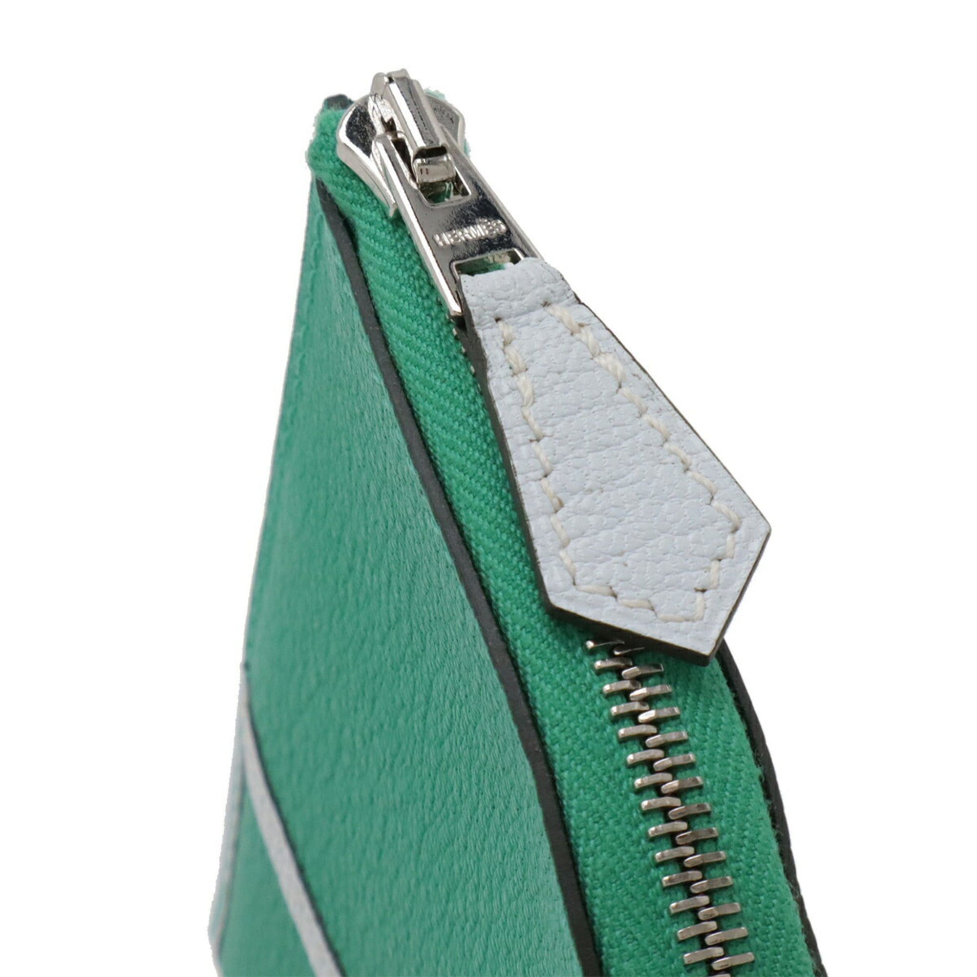 Hermes HERMES Paddock Wallet/Coin Purse/Bag/Pouch Chevre Leather in Mint Green, Bleu Brume, and Pale Blue with a Z Stamp Size ONE SIZE - 5 Thumbnail