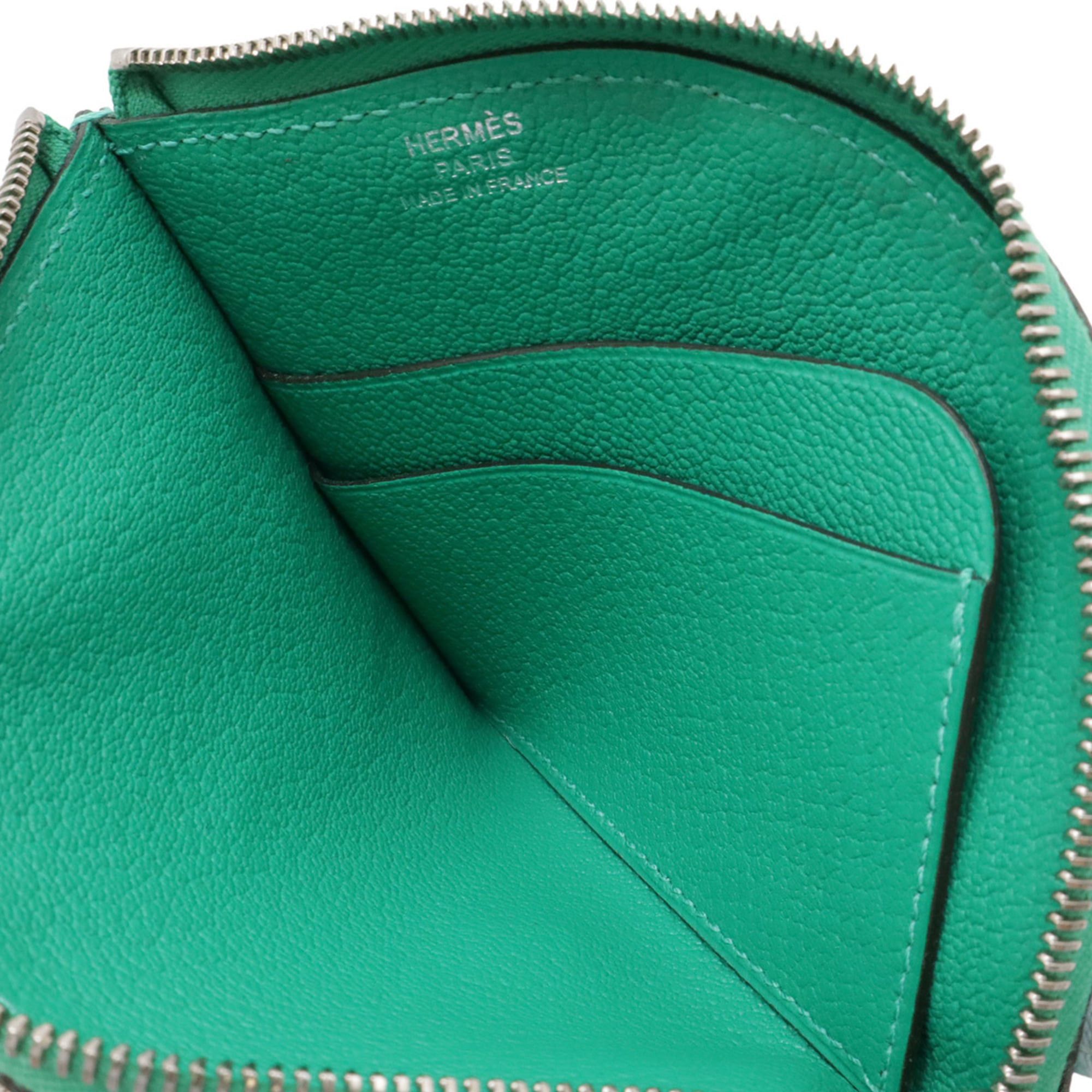 Hermes HERMES Paddock Wallet/Coin Purse/Bag/Pouch Chevre Leather in Mint Green, Bleu Brume, and Pale Blue with a Z Stamp Size ONE SIZE - 6 Thumbnail