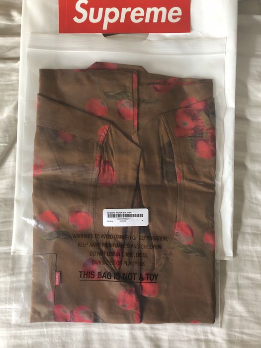 Supreme Supreme cherry Rayon S/S shirt medium brown SS19 | Grailed