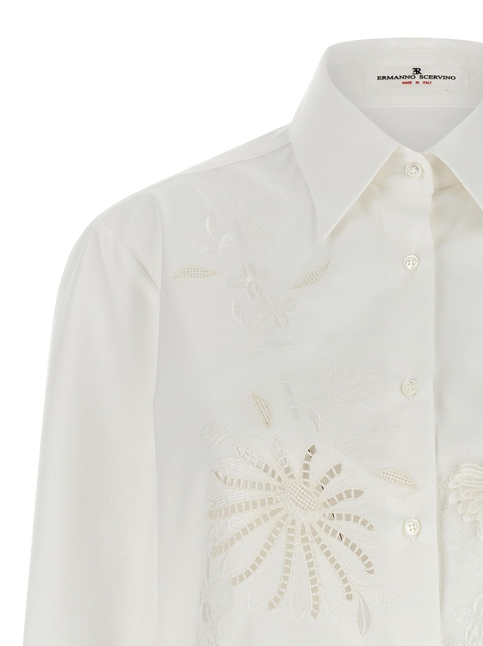 Ermanno Scervino Embroidery cotton shirt Size S / US 4 / IT 40 - 3 Thumbnail