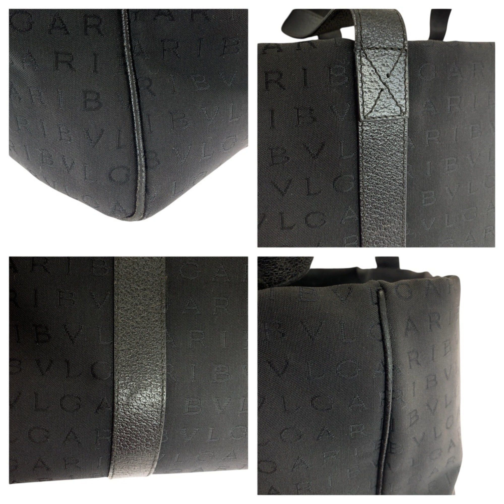 Bvlgari BVLGARI Logomania Black Canvas and Leather Handbag/Shoulder Bag for Women Size ONE SIZE - 6 Thumbnail