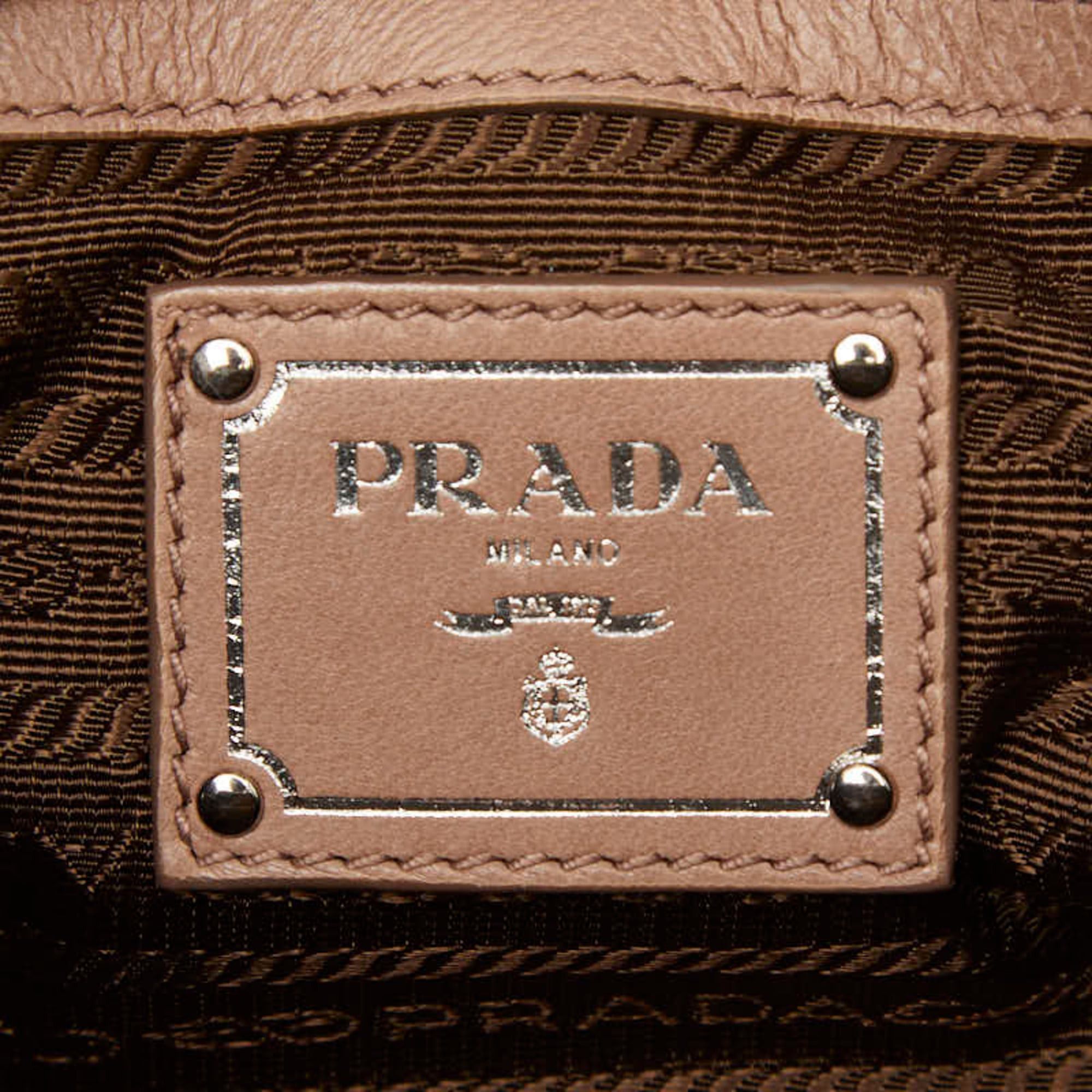Prada Prada logo shoulder bag in pink leather for women Size ONE SIZE - 10 Thumbnail