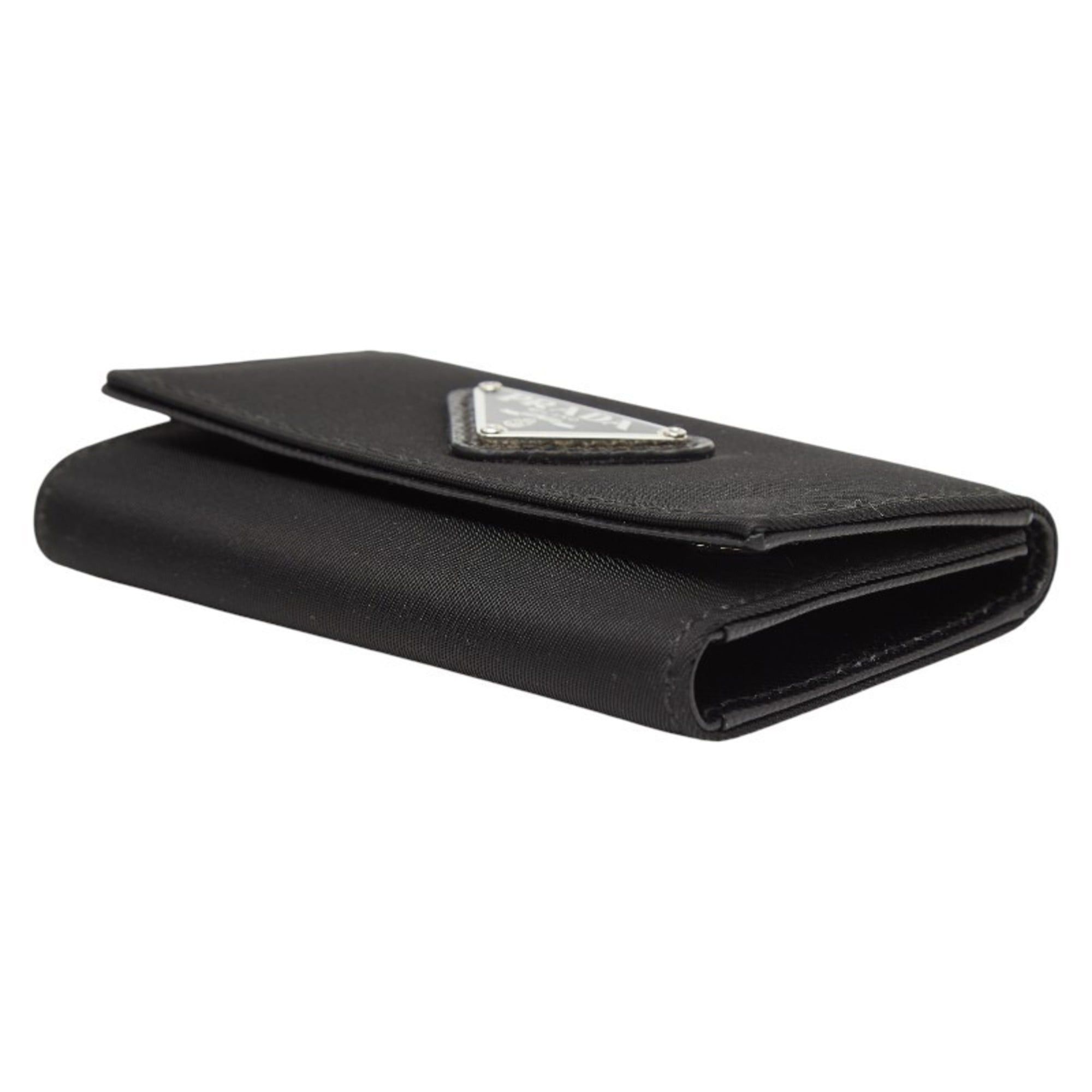 Prada Prada Triangle Logo Plate 6-Ring Key Case M222 Black Nylon Women's PRADA Size ONE SIZE - 4 Thumbnail