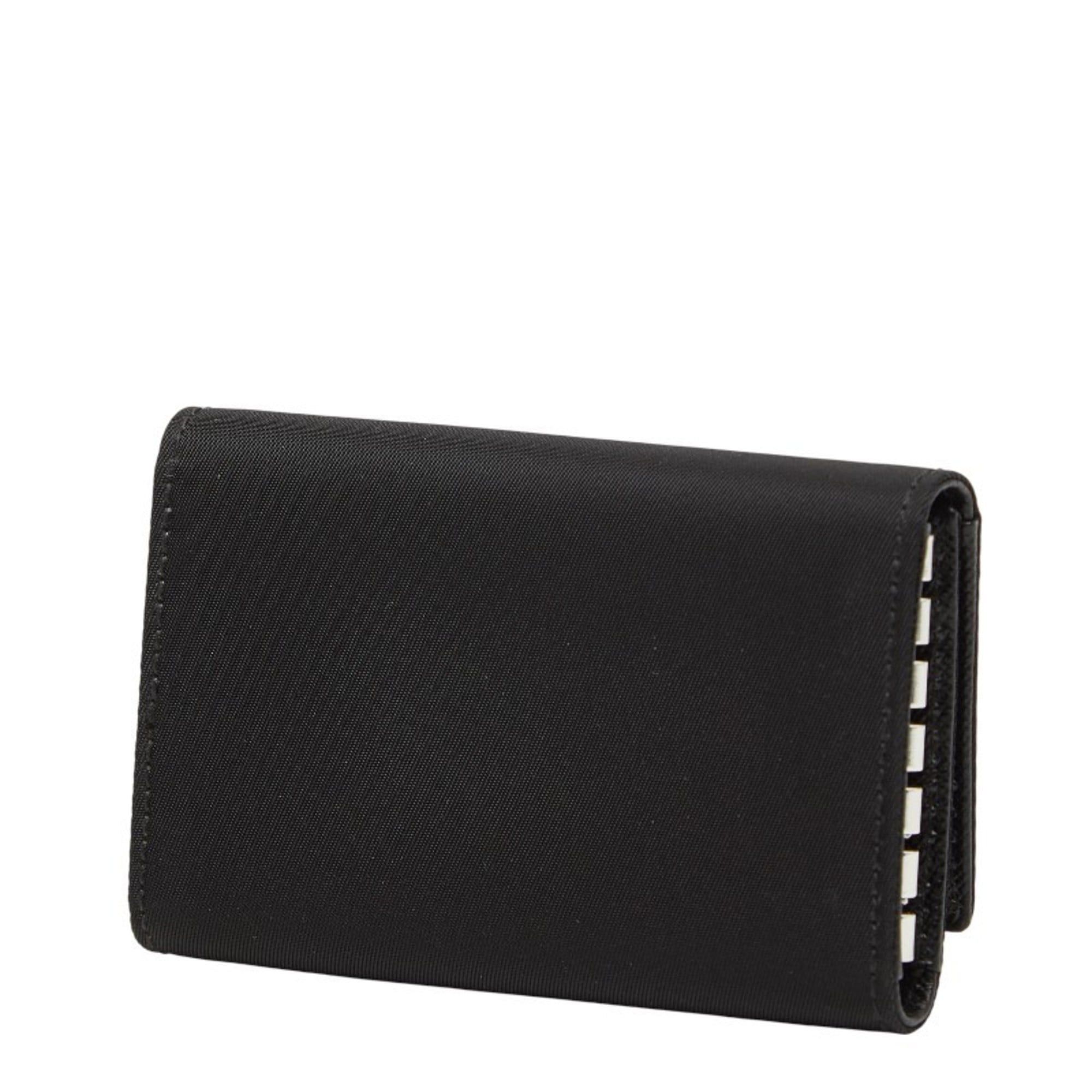 Prada Prada Triangle Logo Plate 6-Ring Key Case M222 Black Nylon Women's PRADA Size ONE SIZE - 2 Thumbnail