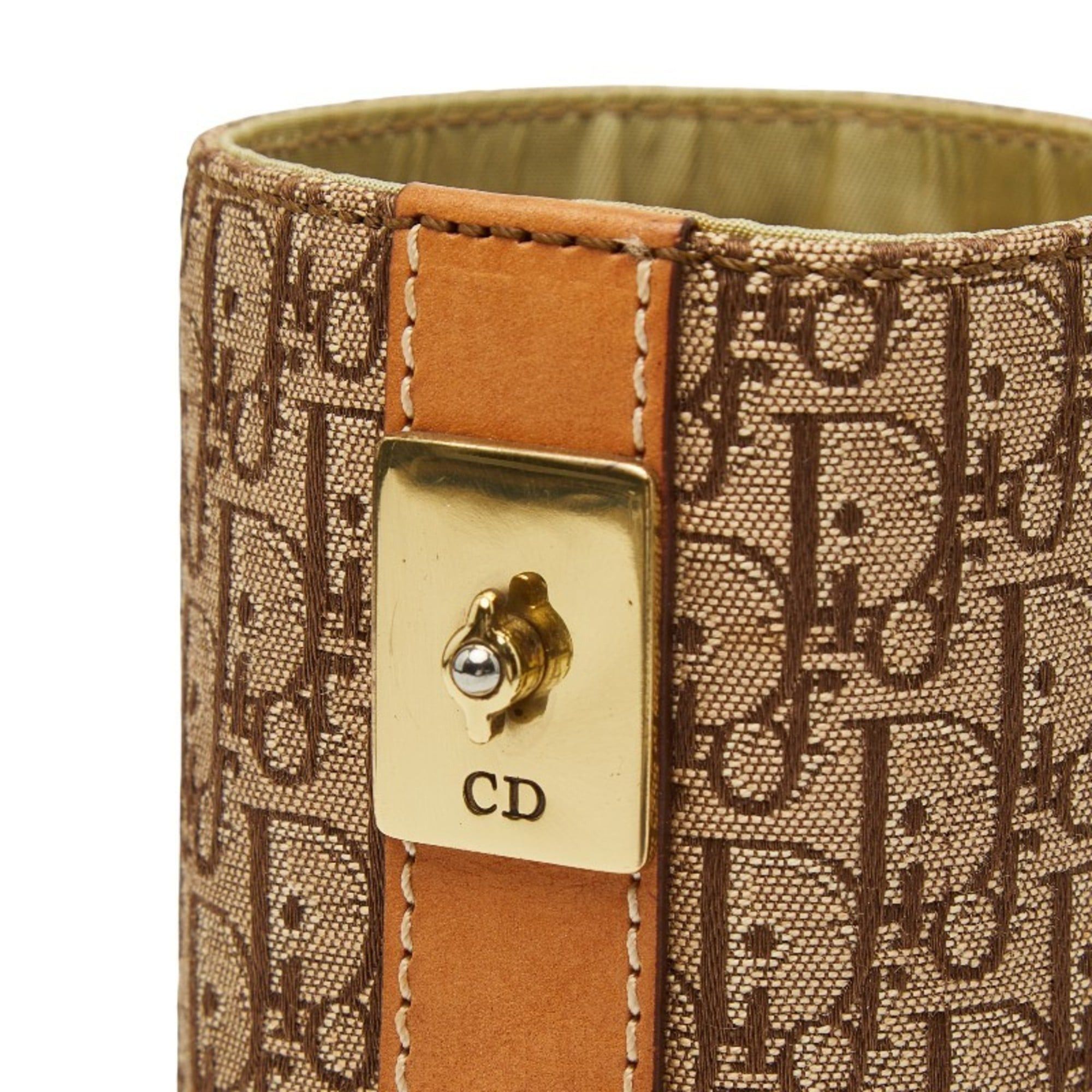Dior Christian Dior Dior Trotter - Pen Stand Case Beige Brown Canvas Leather Women's Size ONE SIZE - 7 Thumbnail