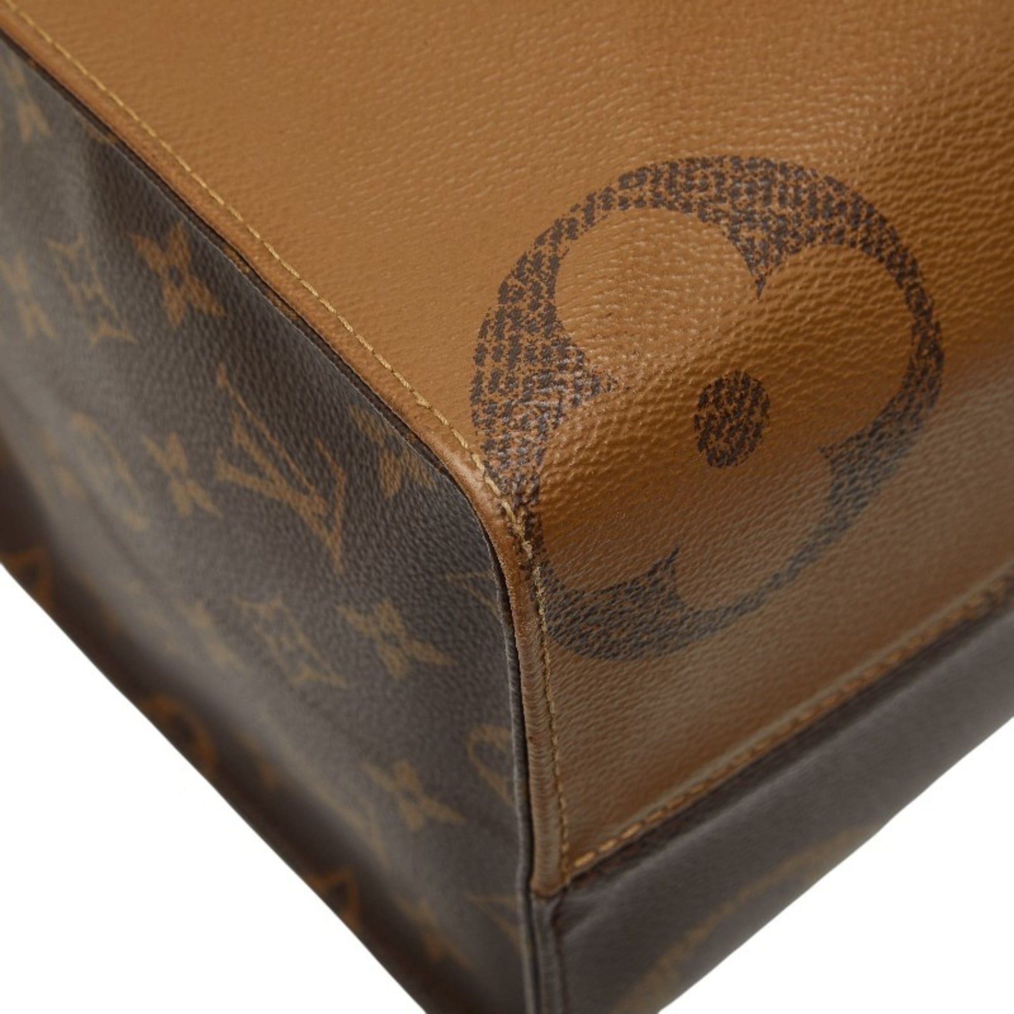 Louis Vuitton Louis Vuitton Monogram Giant Reverse On-the-Go MM Handbag/Shoulder Bag M45321 Brown Leather Women's LOUIS VUITTON Size ONE SIZE - 7 Thumbnail