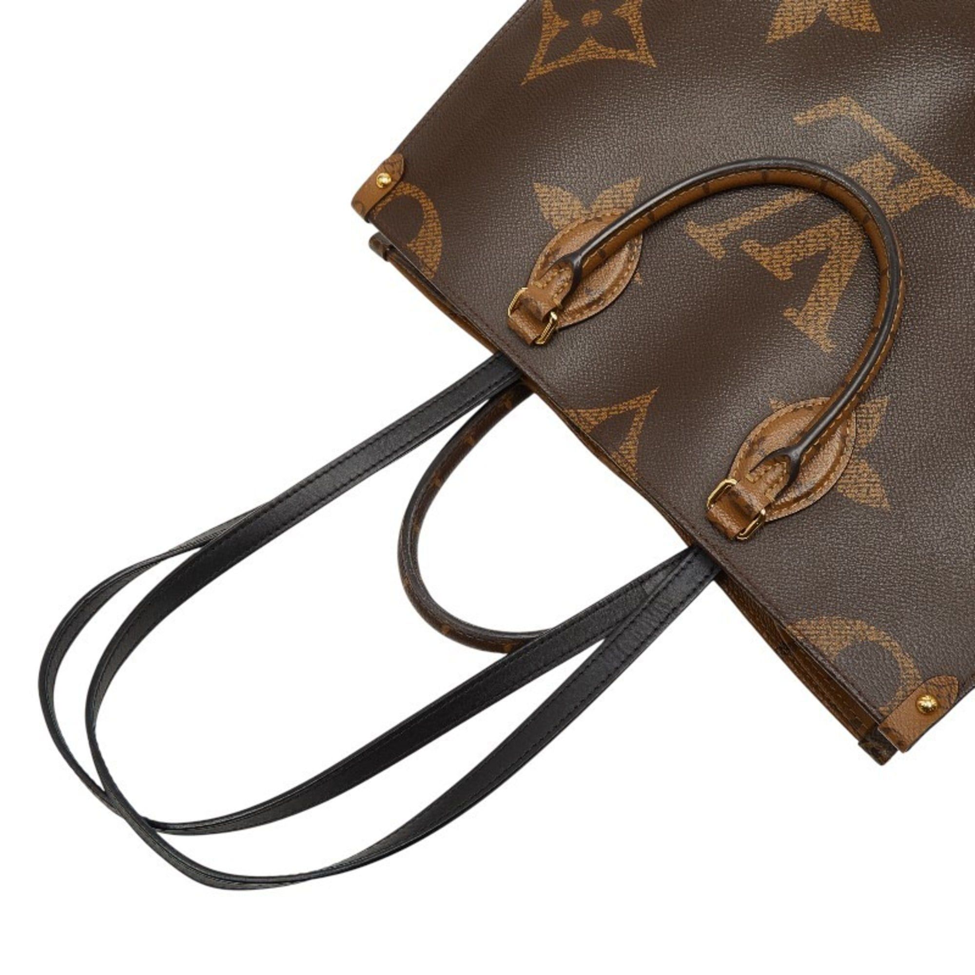 Louis Vuitton Louis Vuitton Monogram Giant Reverse On-the-Go MM Handbag/Shoulder Bag M45321 Brown Leather Women's LOUIS VUITTON Size ONE SIZE - 10 Thumbnail