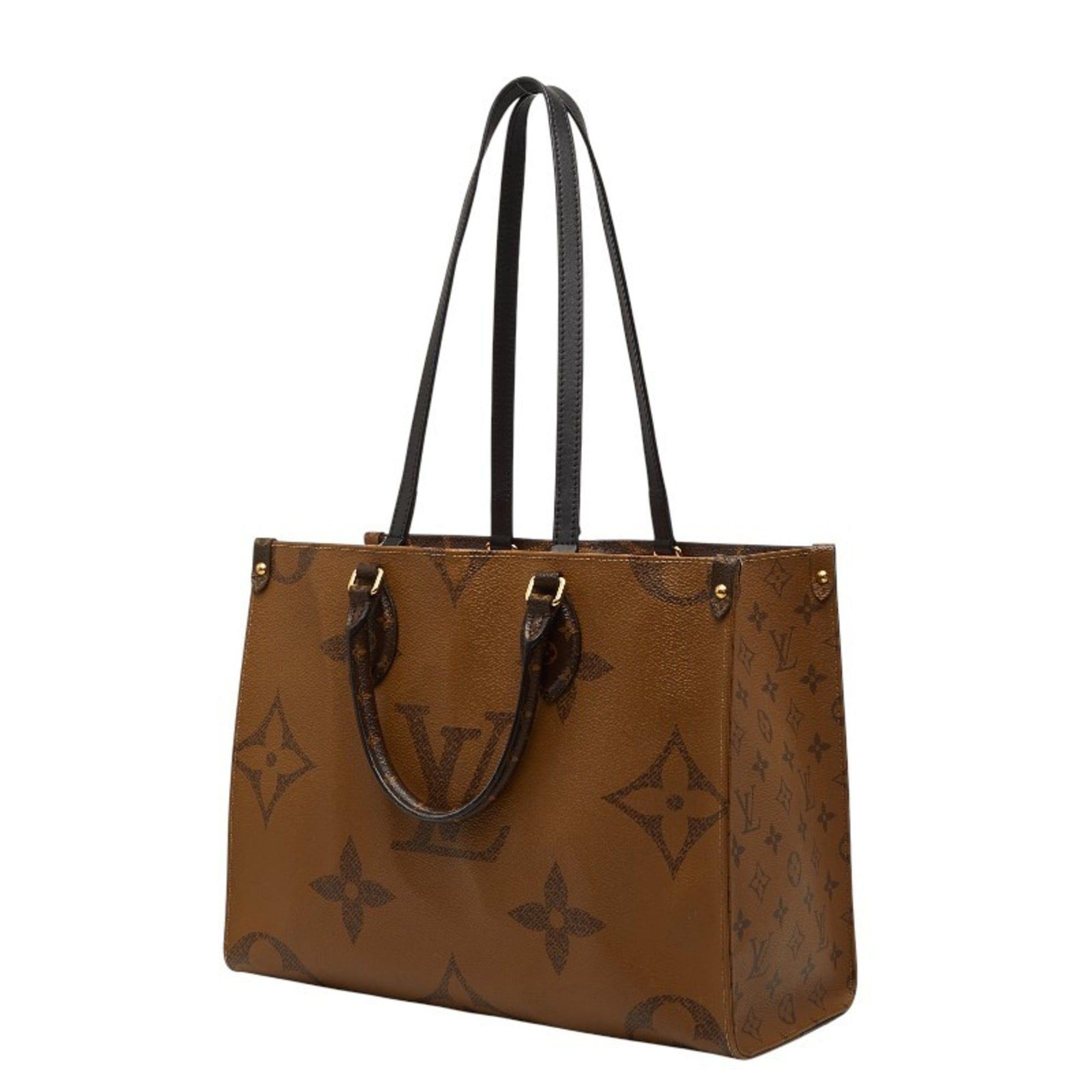 Louis Vuitton Louis Vuitton Monogram Giant Reverse On-the-Go MM Handbag/Shoulder Bag M45321 Brown Leather Women's LOUIS VUITTON Size ONE SIZE - 2 Thumbnail