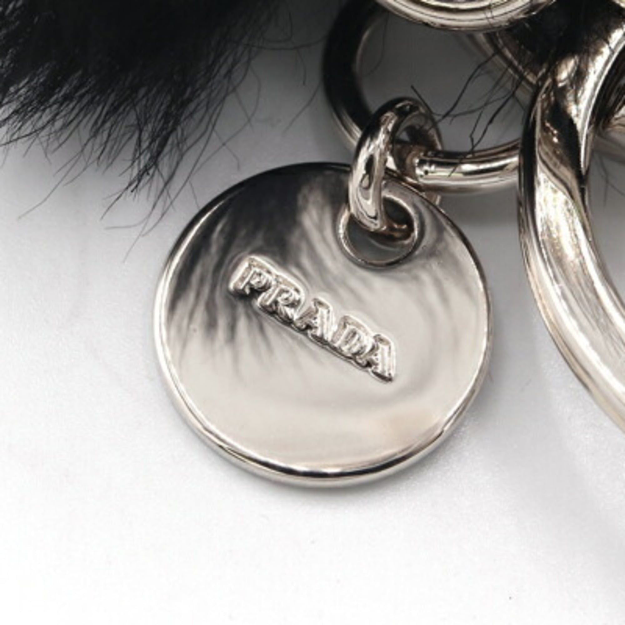 Prada Prada Rufus Trick Key Ring Bag Charm (1TR264) in Black Faux Fur and Metal. Keychain, Ring, Handbag, Robot, Women's. Size ONE SIZE - 4 Thumbnail
