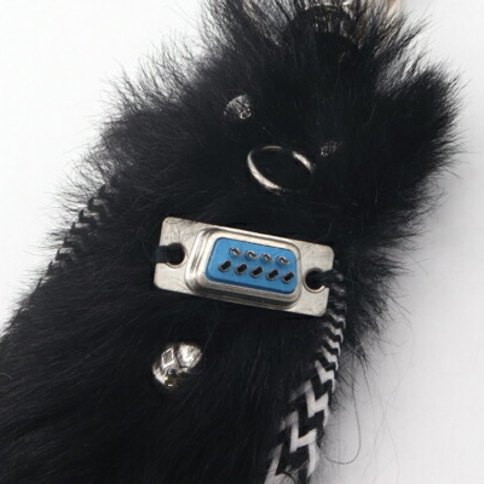 Prada Prada Rufus Trick Key Ring Bag Charm (1TR264) in Black Faux Fur and Metal. Keychain, Ring, Handbag, Robot, Women's. Size ONE SIZE - 5 Thumbnail