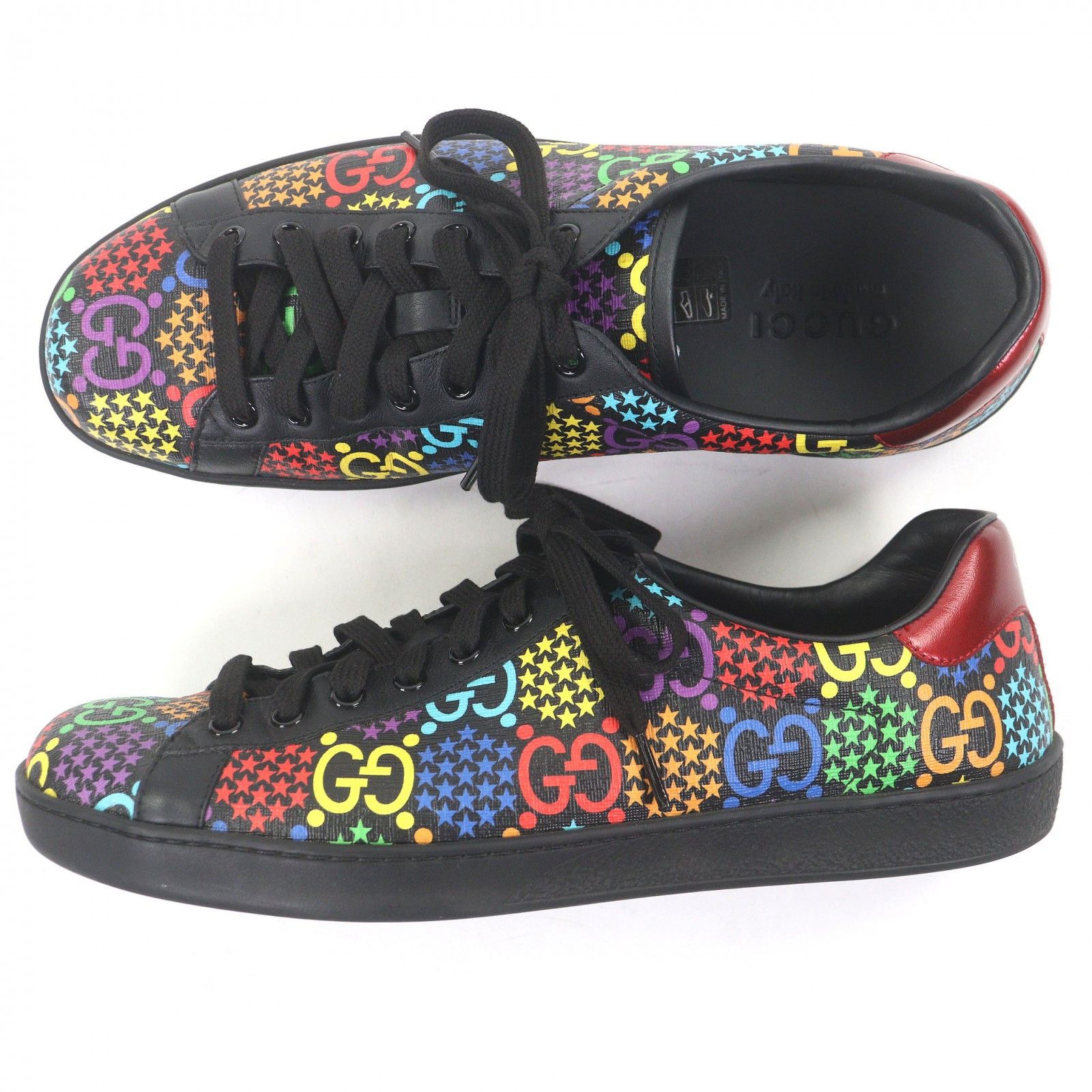 Gucci Gucci Gucci GG logo Star Pattern Leather Sneakers Leather Shoes DUTY FREE for USA Size ONE SIZE - 4 Thumbnail