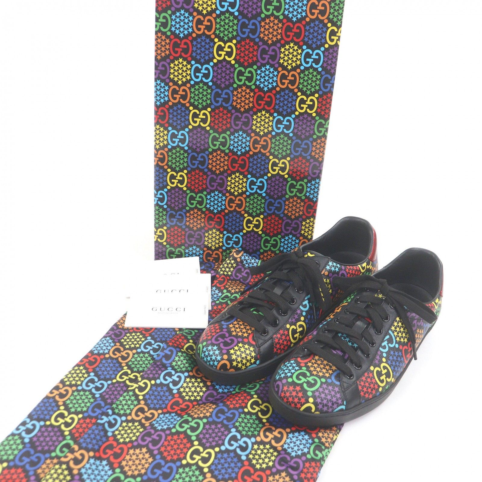 Gucci Gucci Gucci GG logo Star Pattern Leather Sneakers Leather Shoes DUTY FREE for USA Size ONE SIZE - 2 Thumbnail