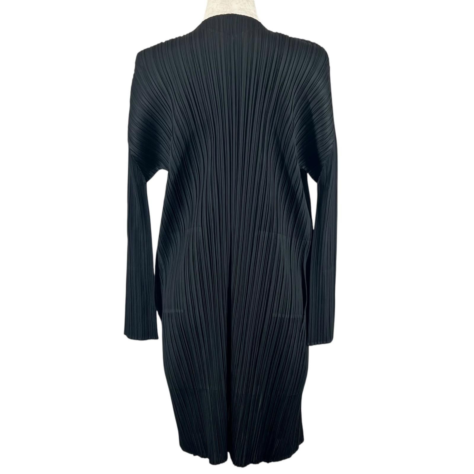 Issey Miyake Issey Miyake PLEATS PLEASE Long Polyester Cardigan Textile Outerwear PP55-JA103 DUTY FREE for USA Size ONE SIZE - 2 Thumbnail