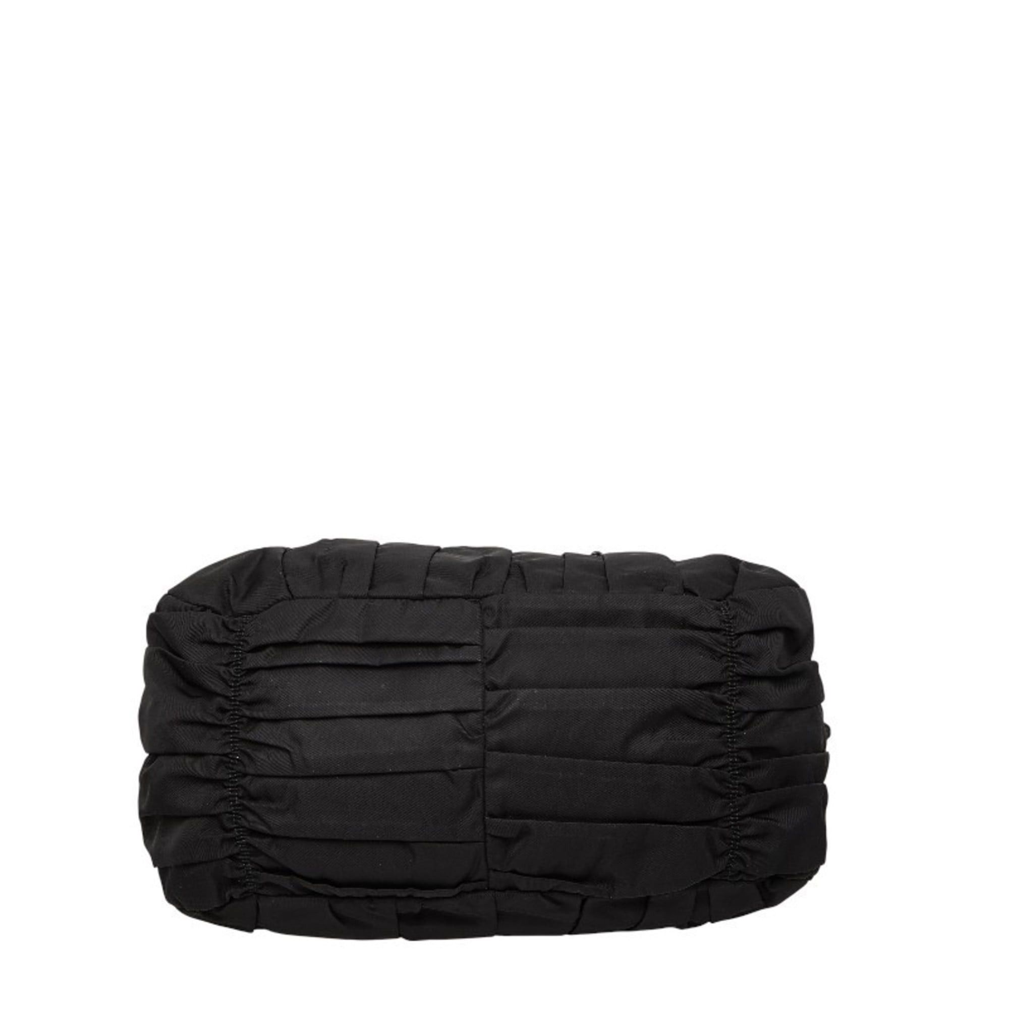 Prada Prada Gathered Logo Tote Bag/Shoulder Bag, 2-Way, BN2346, Black Nylon and Leather, Women's, PRADA Size ONE SIZE - 3 Thumbnail