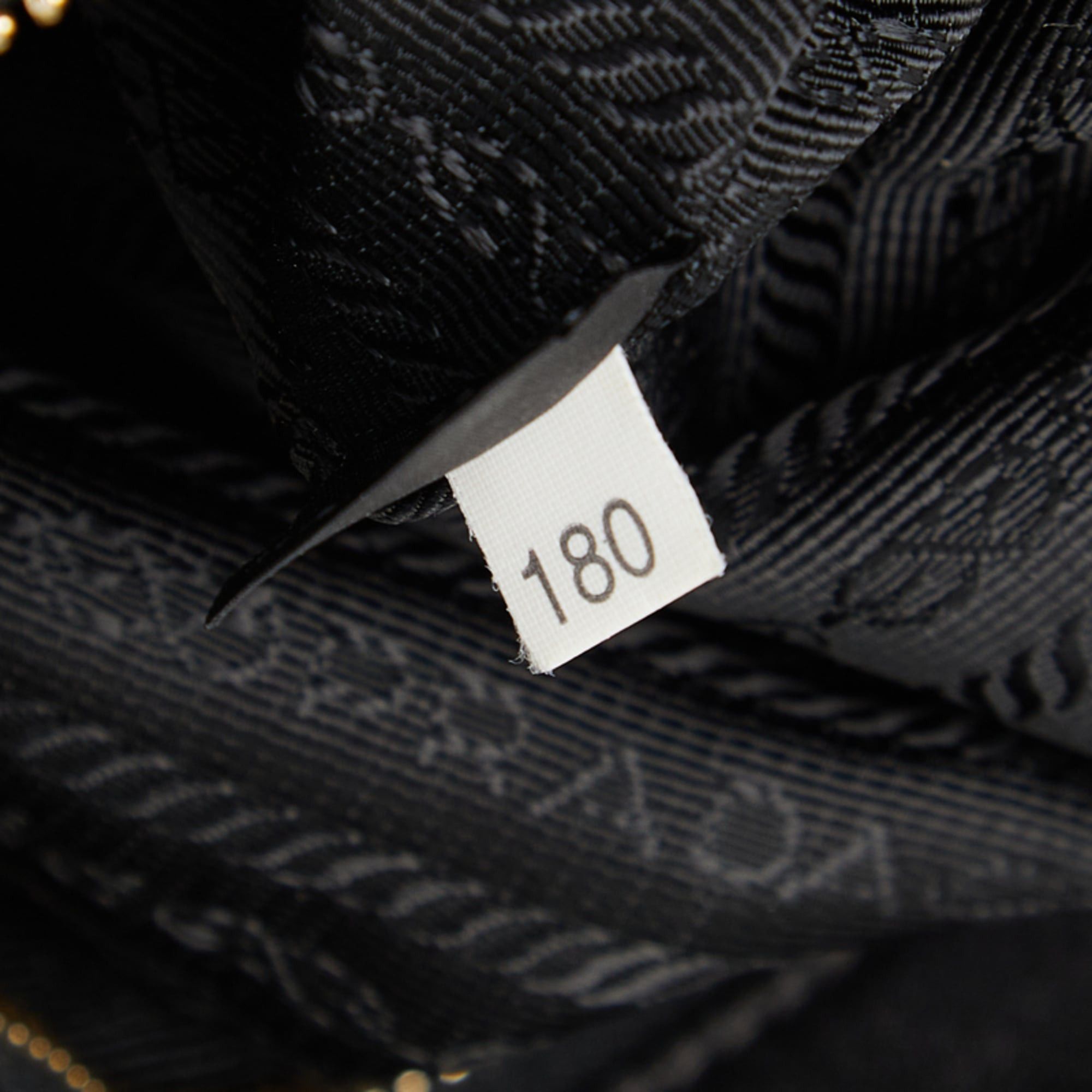 Prada Prada Gathered Logo Tote Bag/Shoulder Bag, 2-Way, BN2346, Black Nylon and Leather, Women's, PRADA Size ONE SIZE - 13 Thumbnail