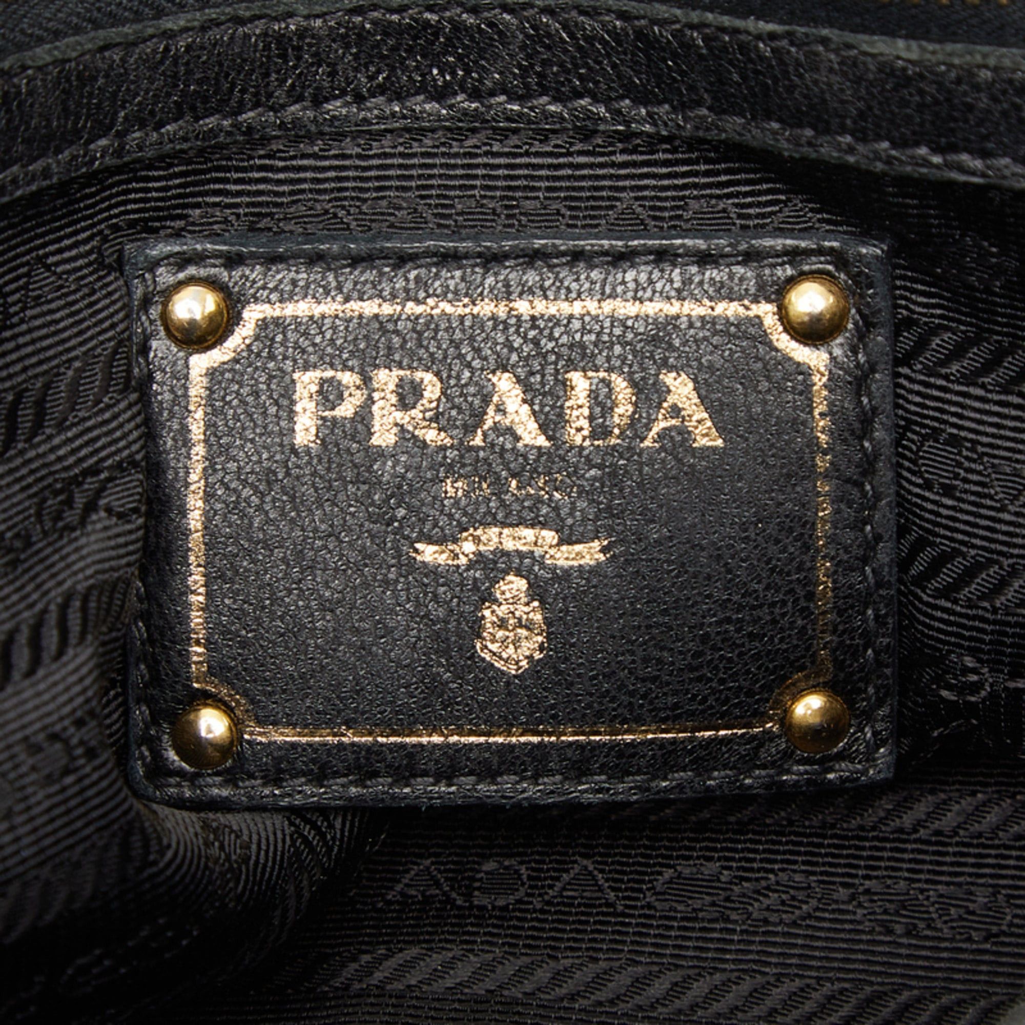 Prada Prada Gathered Logo Tote Bag/Shoulder Bag, 2-Way, BN2346, Black Nylon and Leather, Women's, PRADA Size ONE SIZE - 12 Thumbnail