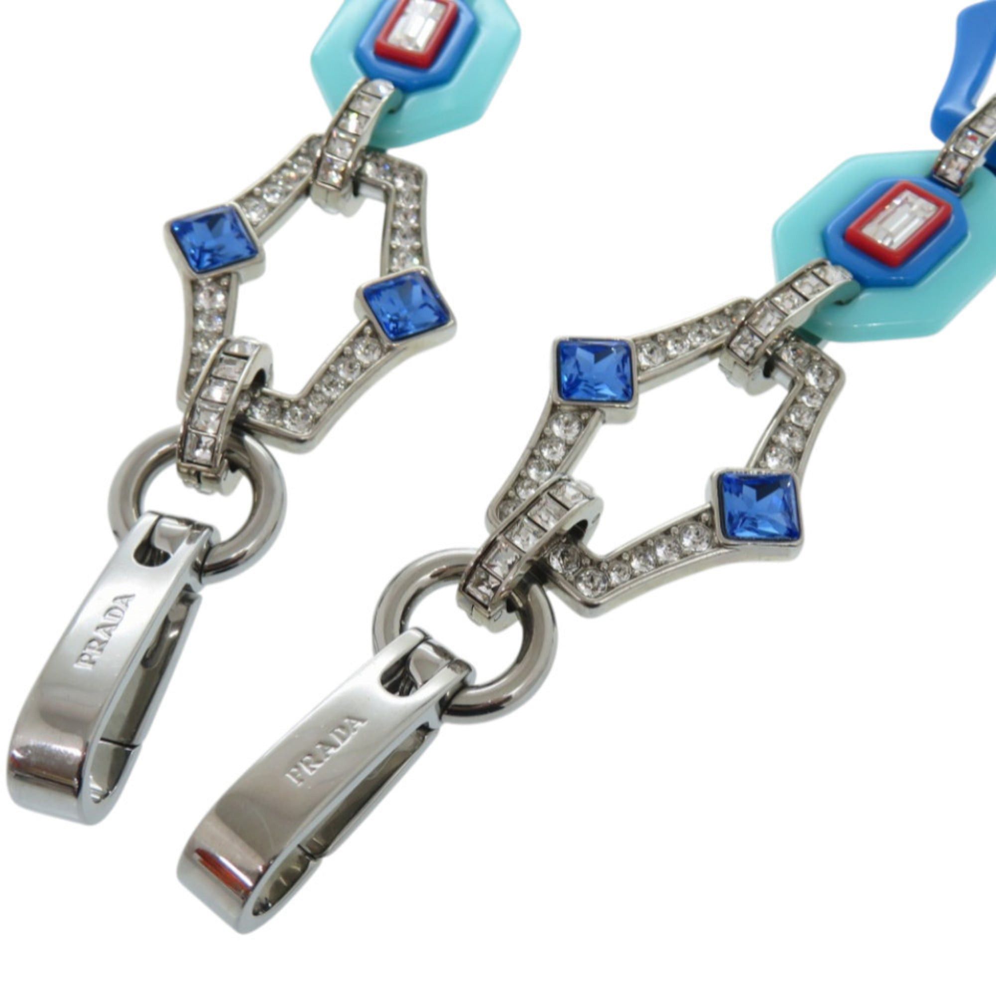 Prada Excellent condition Prada plastic rhinestone blue shoulder strap 0803PRADA Size ONE SIZE - 4 Thumbnail