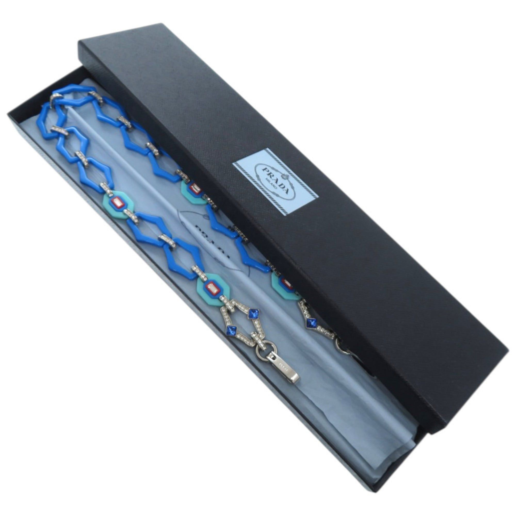 Prada Excellent condition Prada plastic rhinestone blue shoulder strap 0803PRADA Size ONE SIZE - 2 Thumbnail