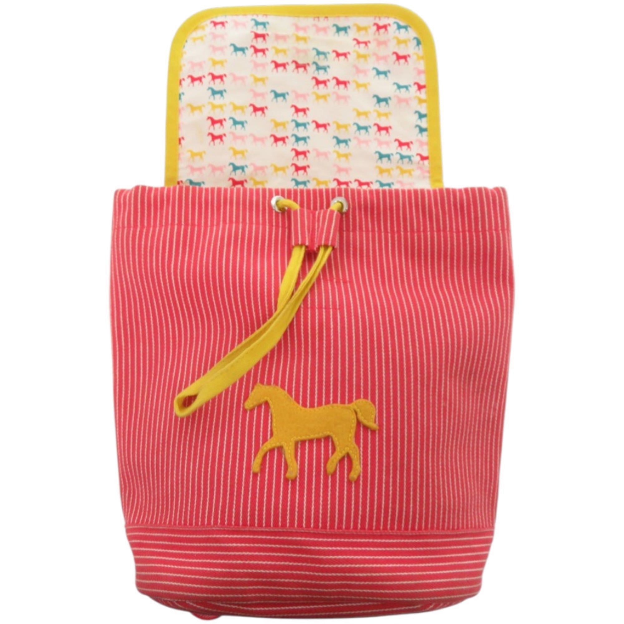 Hermes Excellent condition Hermès striped Caval color kids' horsehair cotton backpack/daypack in red (0223HERMES) Size ONE SIZE - 6 Thumbnail