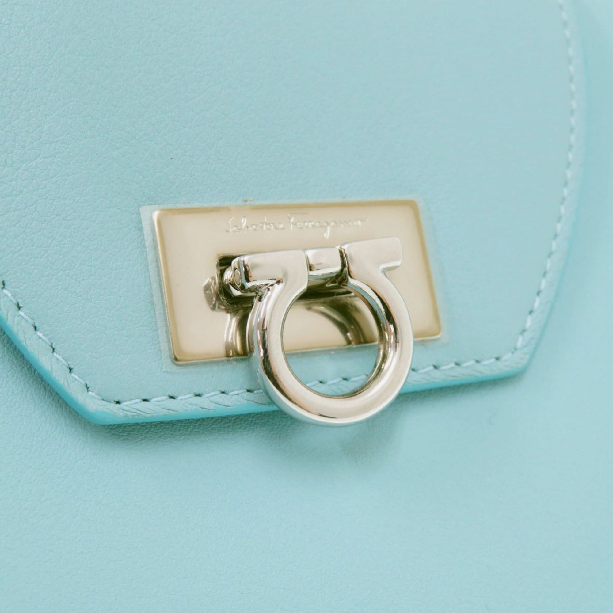 Salvatore Ferragamo Like new Salvatore Ferragamo Gancini leather light blue long wallet, model 0924. Size ONE SIZE - 8 Thumbnail