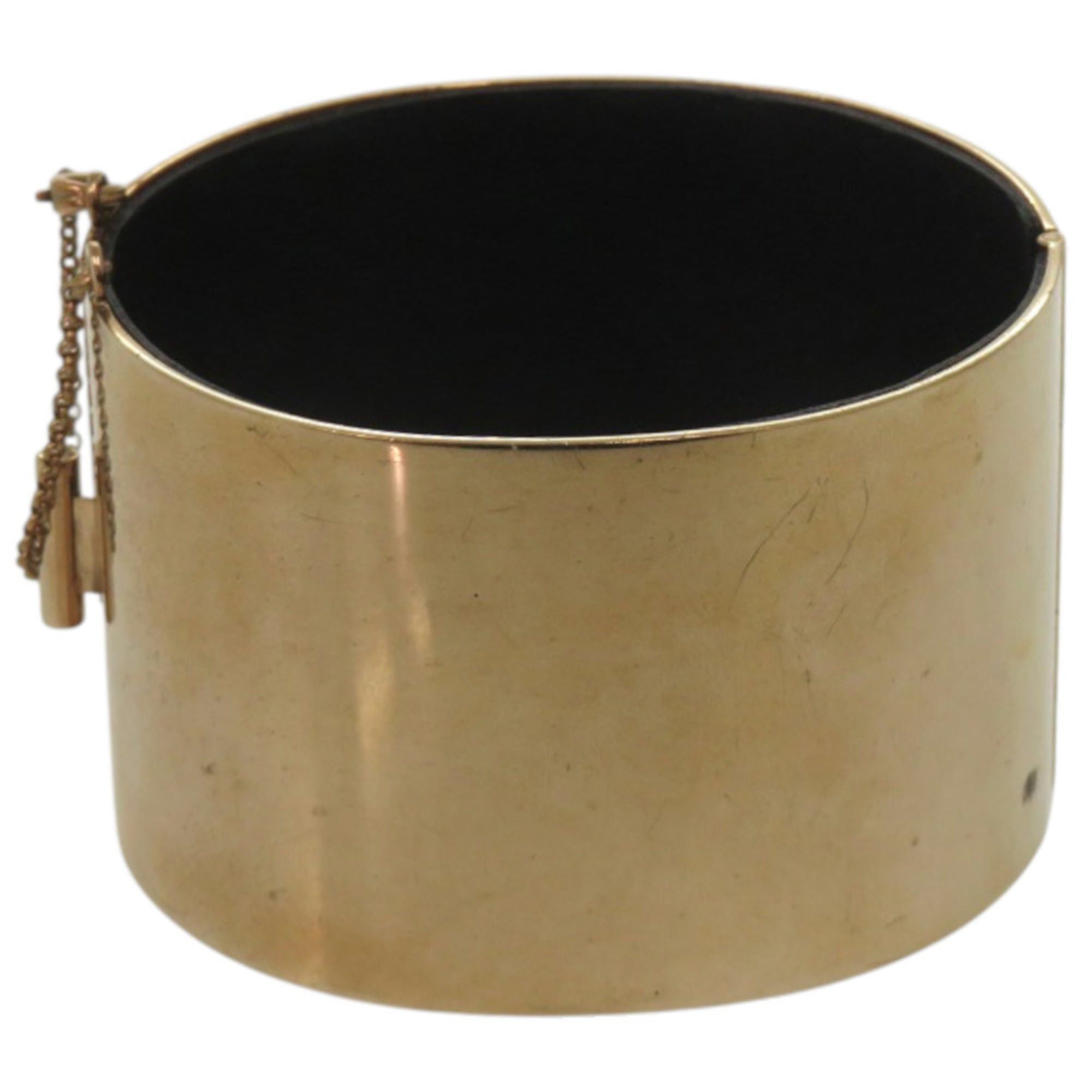 Celine Excellent condition Celine Manchette metal, leather and gold bangle 1233CELINE Size ONE SIZE - 2 Thumbnail