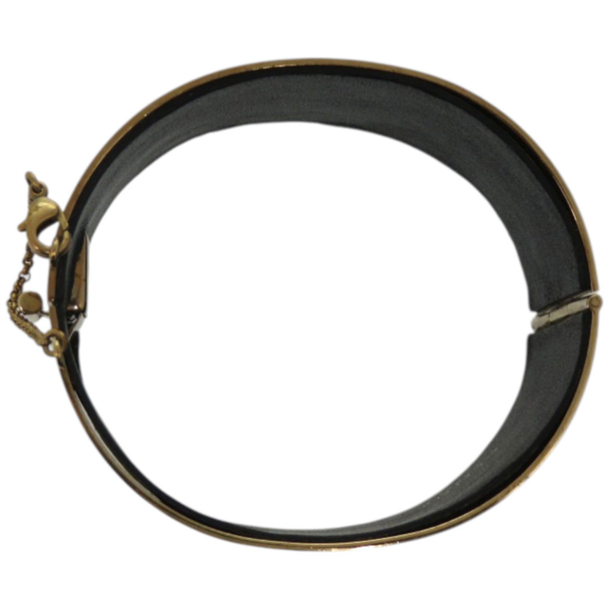 Celine Excellent condition Celine Manchette metal, leather and gold bangle 1233CELINE Size ONE SIZE - 3 Thumbnail
