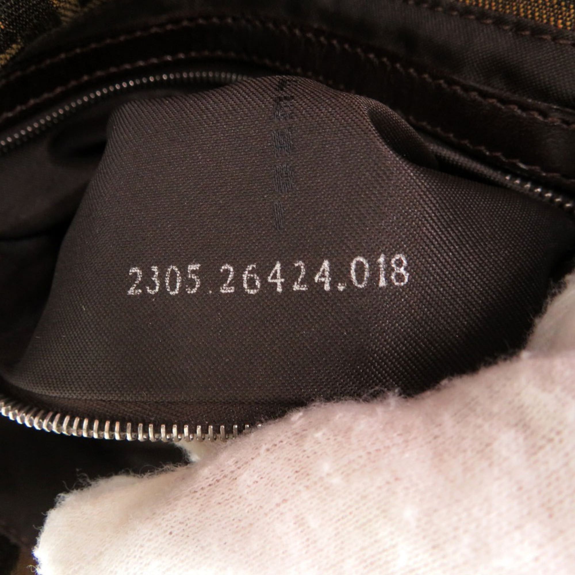 Fendi Excellent condition Fendi Zucca pattern Mamma Bucket 2305 26424 handbag in brown leather and nylon jacquard with silver hardware. 0609FENDI Size ONE SIZE - 7 Thumbnail