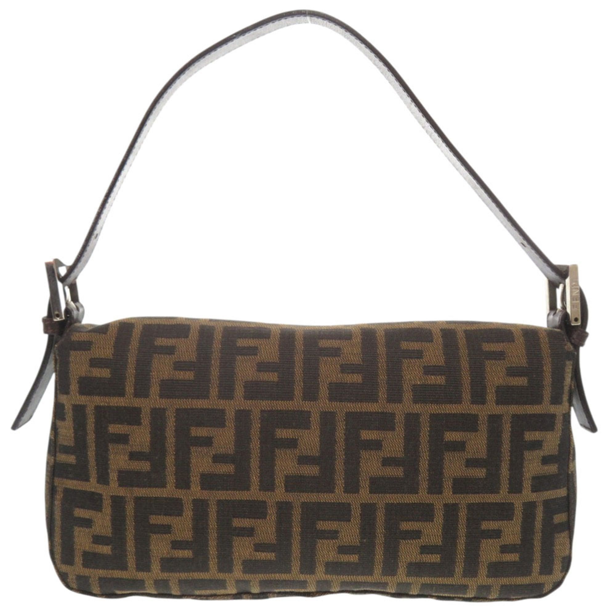 Fendi Excellent condition Fendi Zucca pattern Mamma Bucket 2305 26424 handbag in brown leather and nylon jacquard with silver hardware. 0609FENDI Size ONE SIZE - 3 Thumbnail