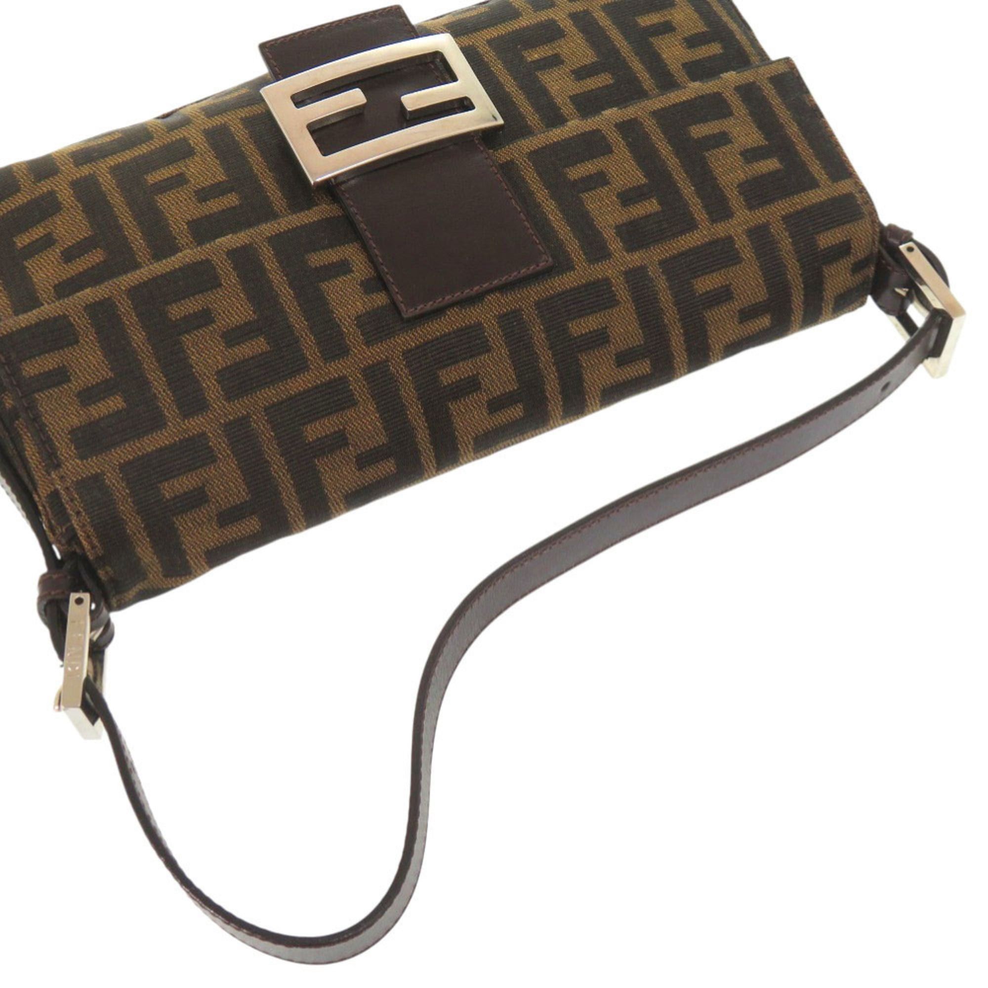 Fendi Excellent condition Fendi Zucca pattern Mamma Bucket 2305 26424 handbag in brown leather and nylon jacquard with silver hardware. 0609FENDI Size ONE SIZE - 4 Thumbnail