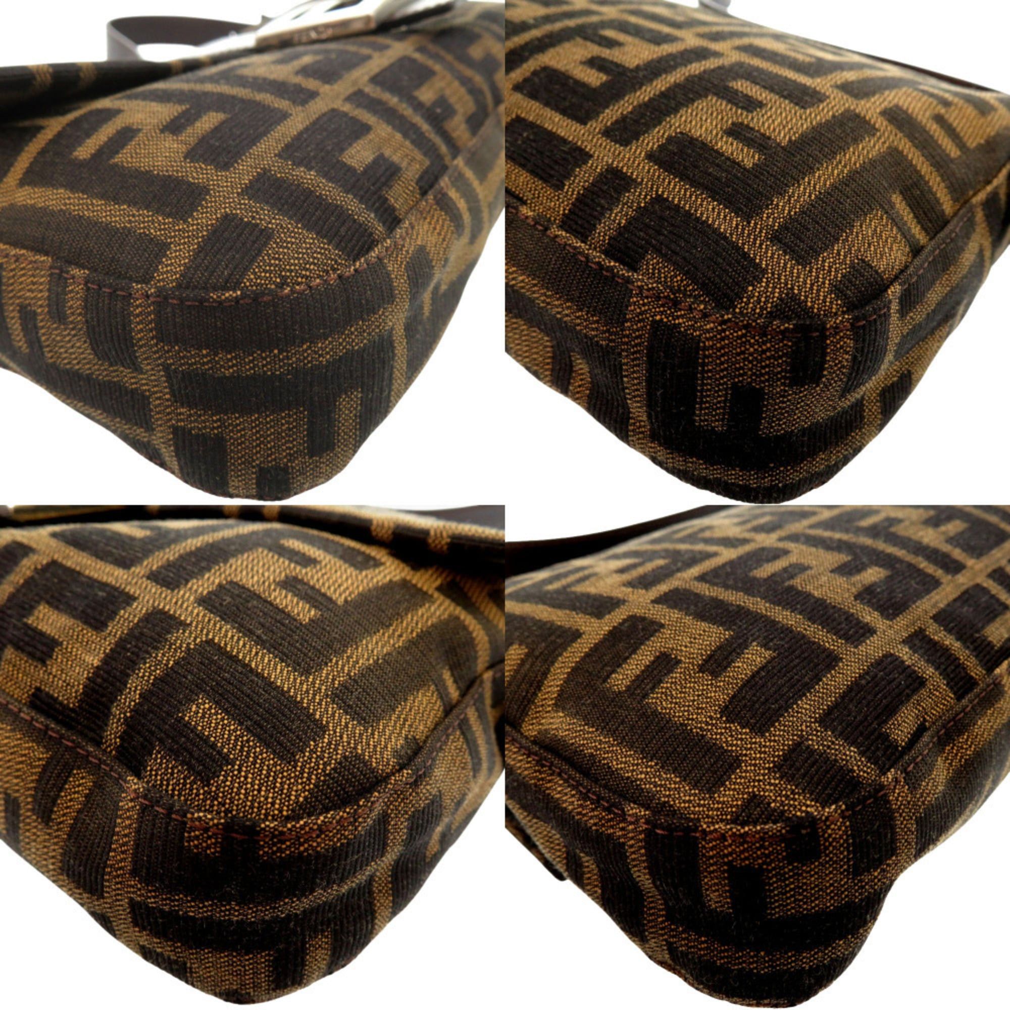 Fendi Excellent condition Fendi Zucca pattern Mamma Bucket 2305 26424 handbag in brown leather and nylon jacquard with silver hardware. 0609FENDI Size ONE SIZE - 10 Thumbnail