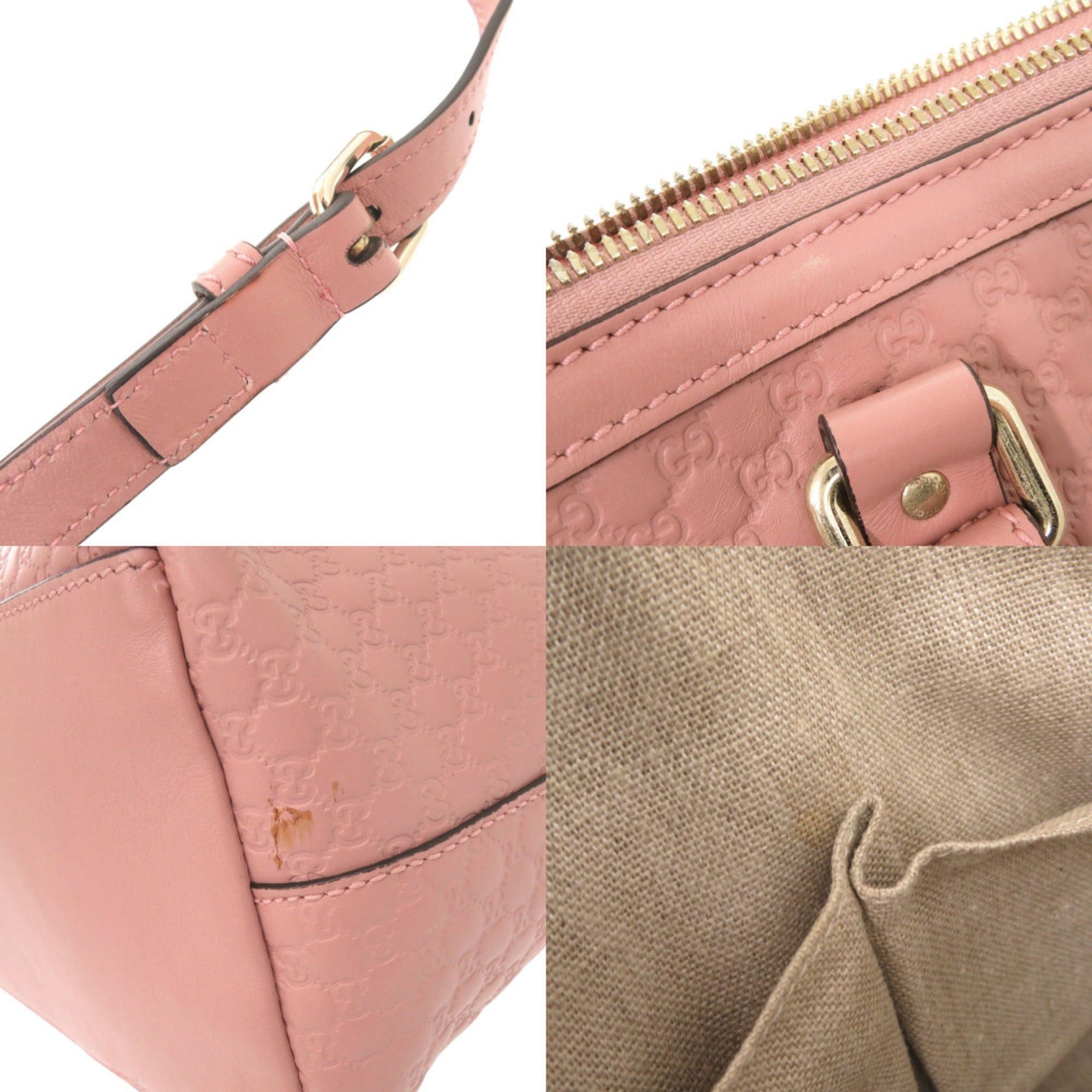 Gucci Gucci Micro Guccissima 449655 Leather Pink 2-Way Handbag Tote Bag Shoulder 0233GUCCI Size ONE SIZE - 9 Thumbnail