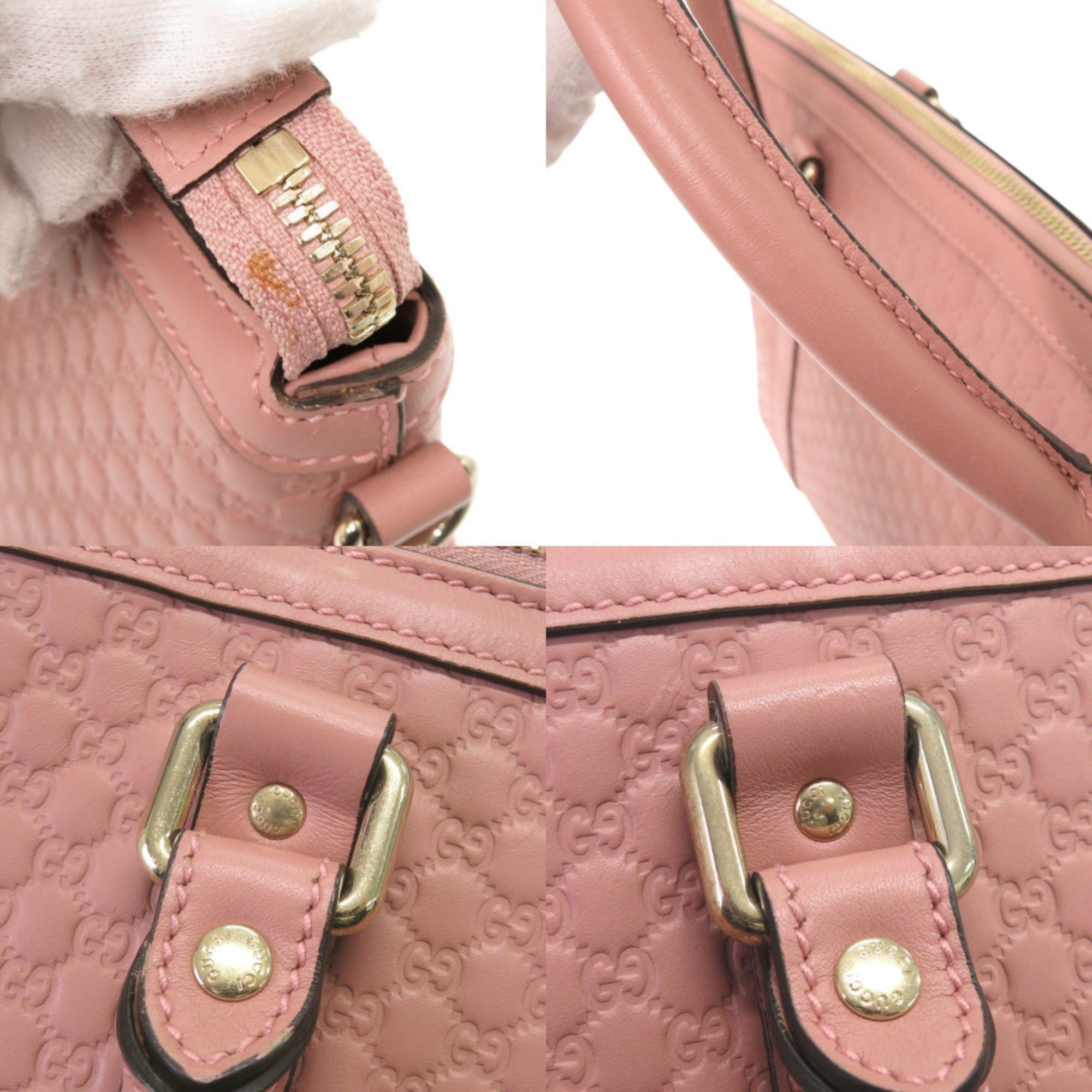 Gucci Gucci Micro Guccissima 449655 Leather Pink 2-Way Handbag Tote Bag Shoulder 0233GUCCI Size ONE SIZE - 10 Thumbnail