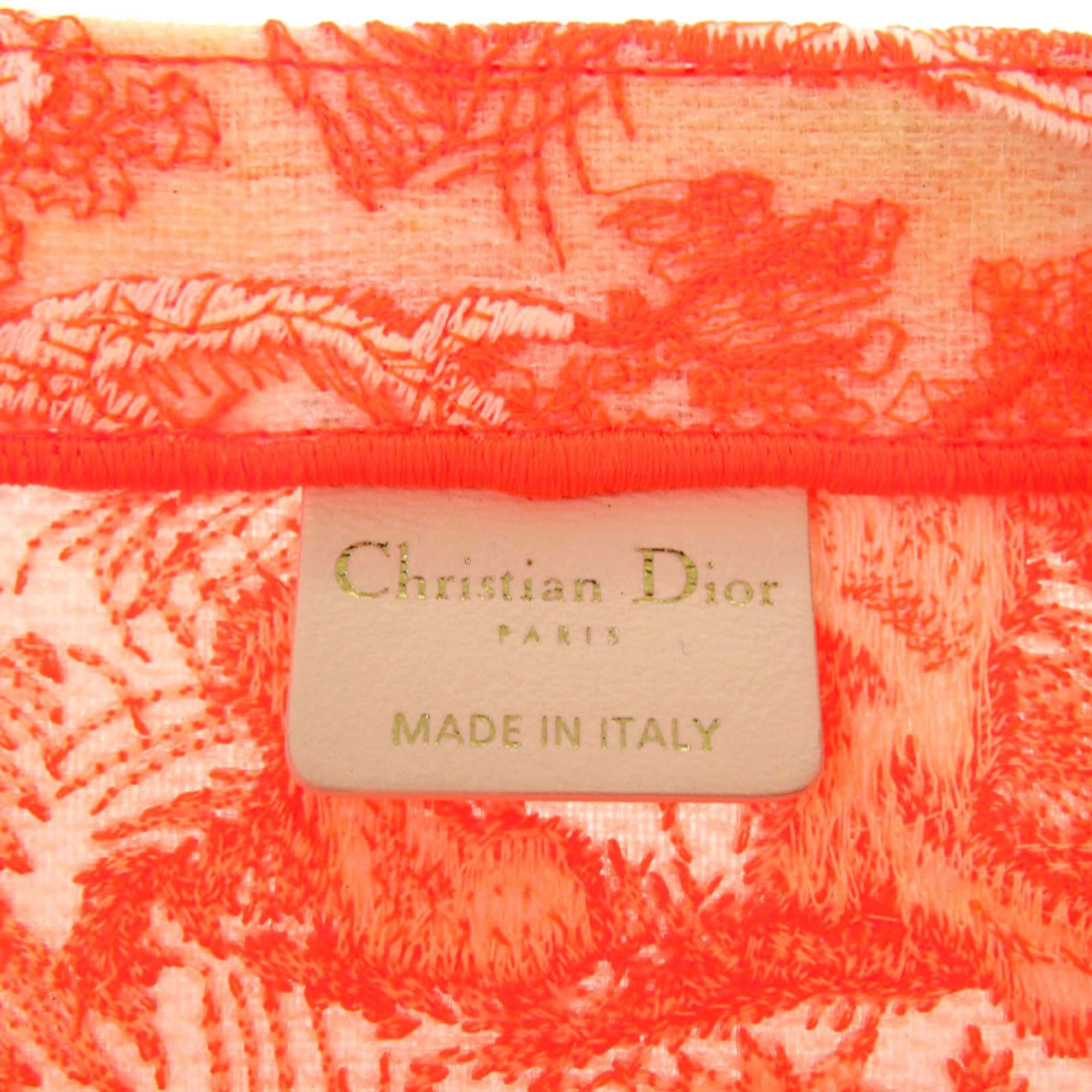 Dior Like new Christian Dior Book Tote Toile de Jouy Embroidery Medium M1296ZROC_M057 Mesh Jacquard Orange Handbag 0751Christian Size ONE SIZE - 6 Thumbnail