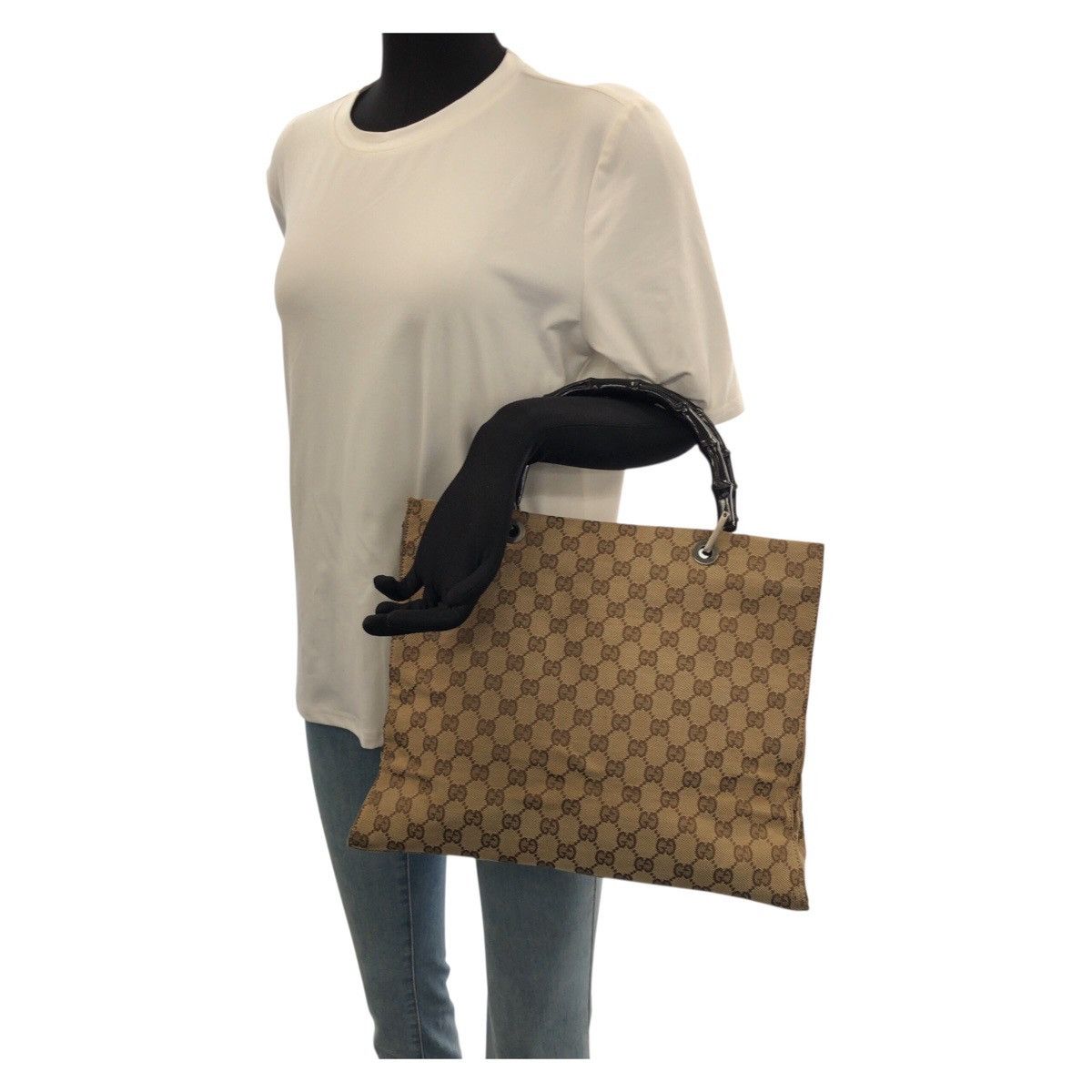 Gucci Gucci Gucci Bamboo GG Canvas Tote Bag Textile Tote Bag 002 1010 DUTY FREE for USA Size ONE SIZE - 7 Thumbnail