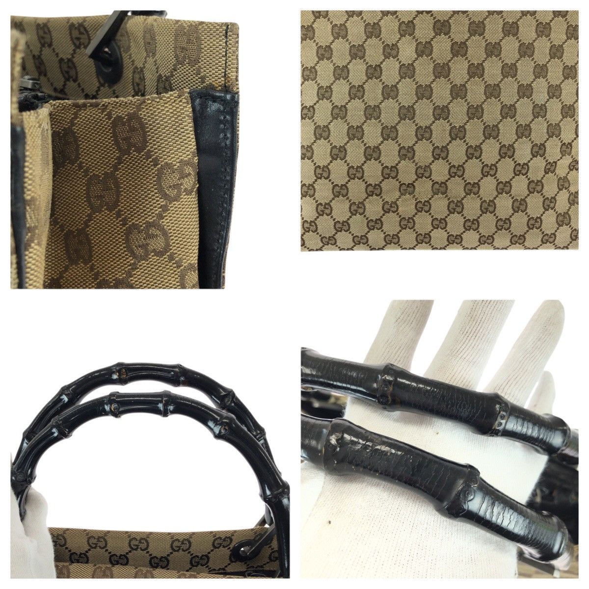 Gucci Gucci Gucci Bamboo GG Canvas Tote Bag Textile Tote Bag 002 1010 DUTY FREE for USA Size ONE SIZE - 5 Thumbnail
