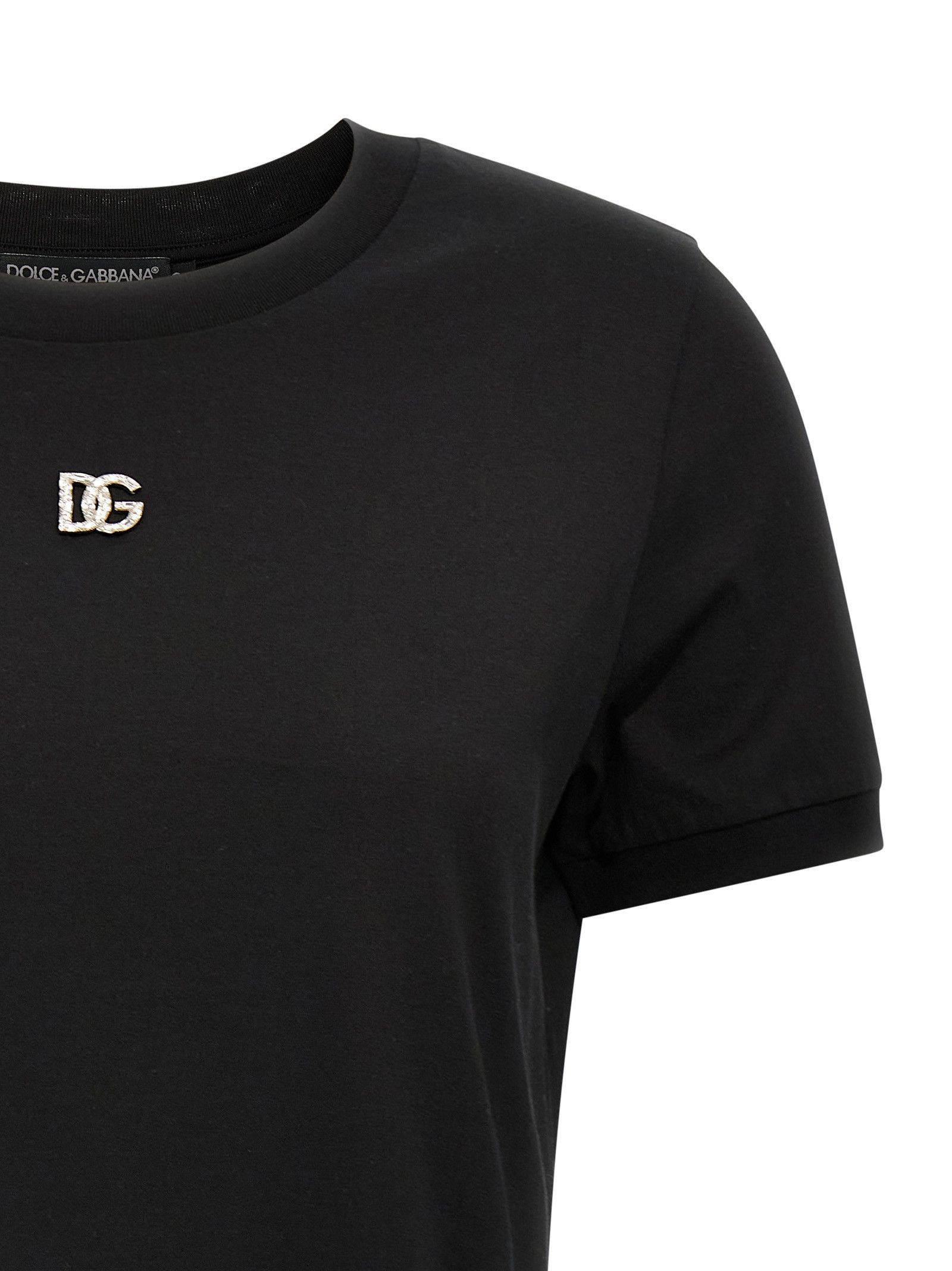 Dolce & Gabbana Rhinestone logo T-shirt Size S / US 4 / IT 40 - 3 Thumbnail