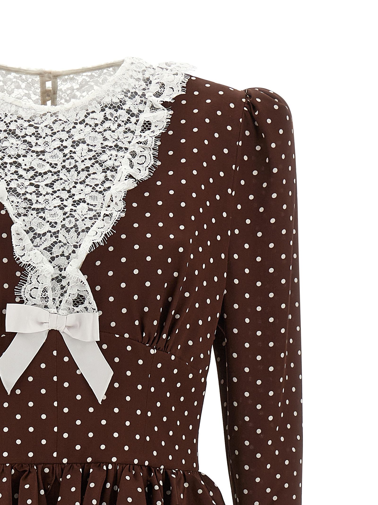 Alessandra Rich 'Polka Dot Midi' dress Size S / US 4 / IT 40 - 3 Thumbnail