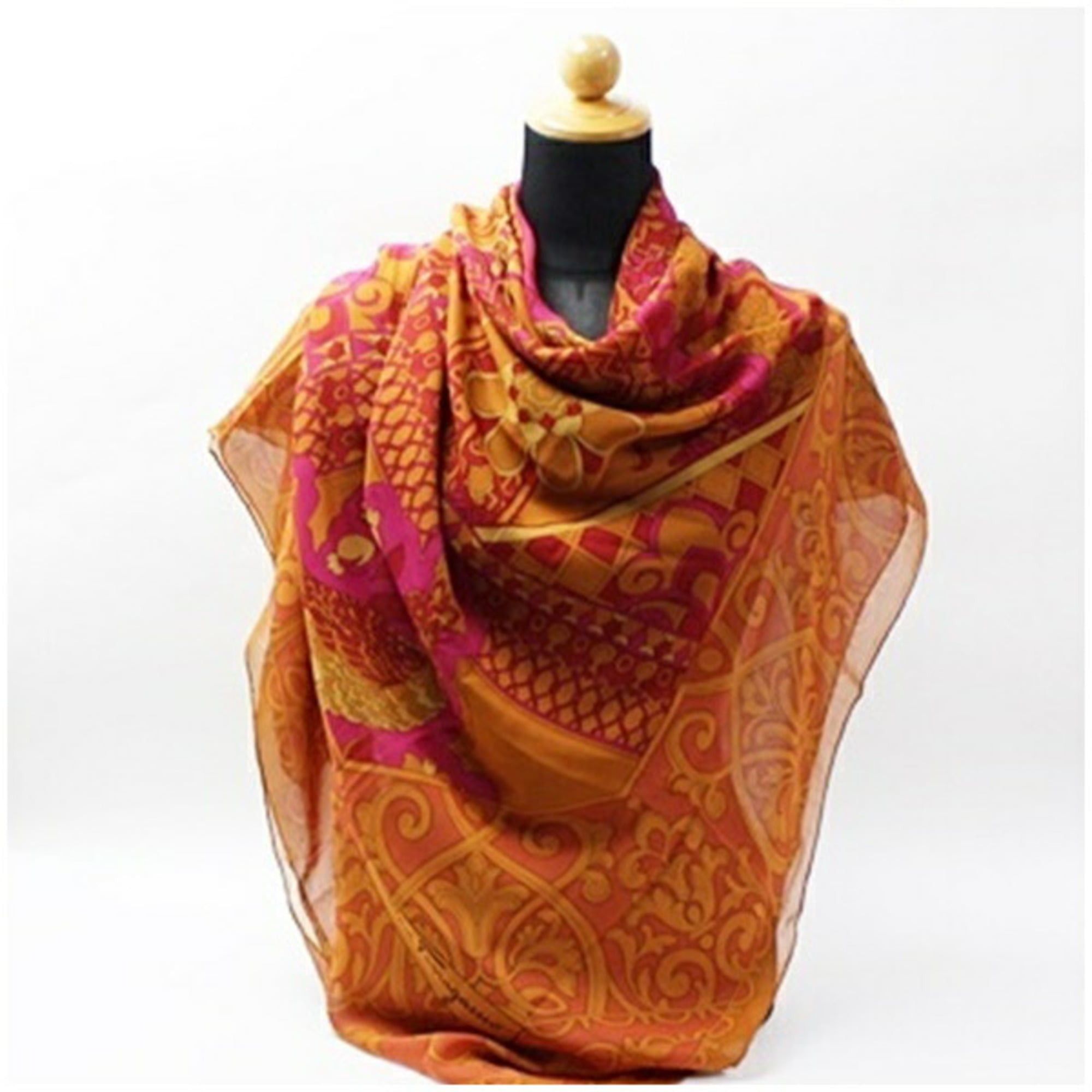 Salvatore Ferragamo Salvatore Ferragamo large scarf/muffler in orange and red. Women's. Size ONE SIZE - 4 Thumbnail