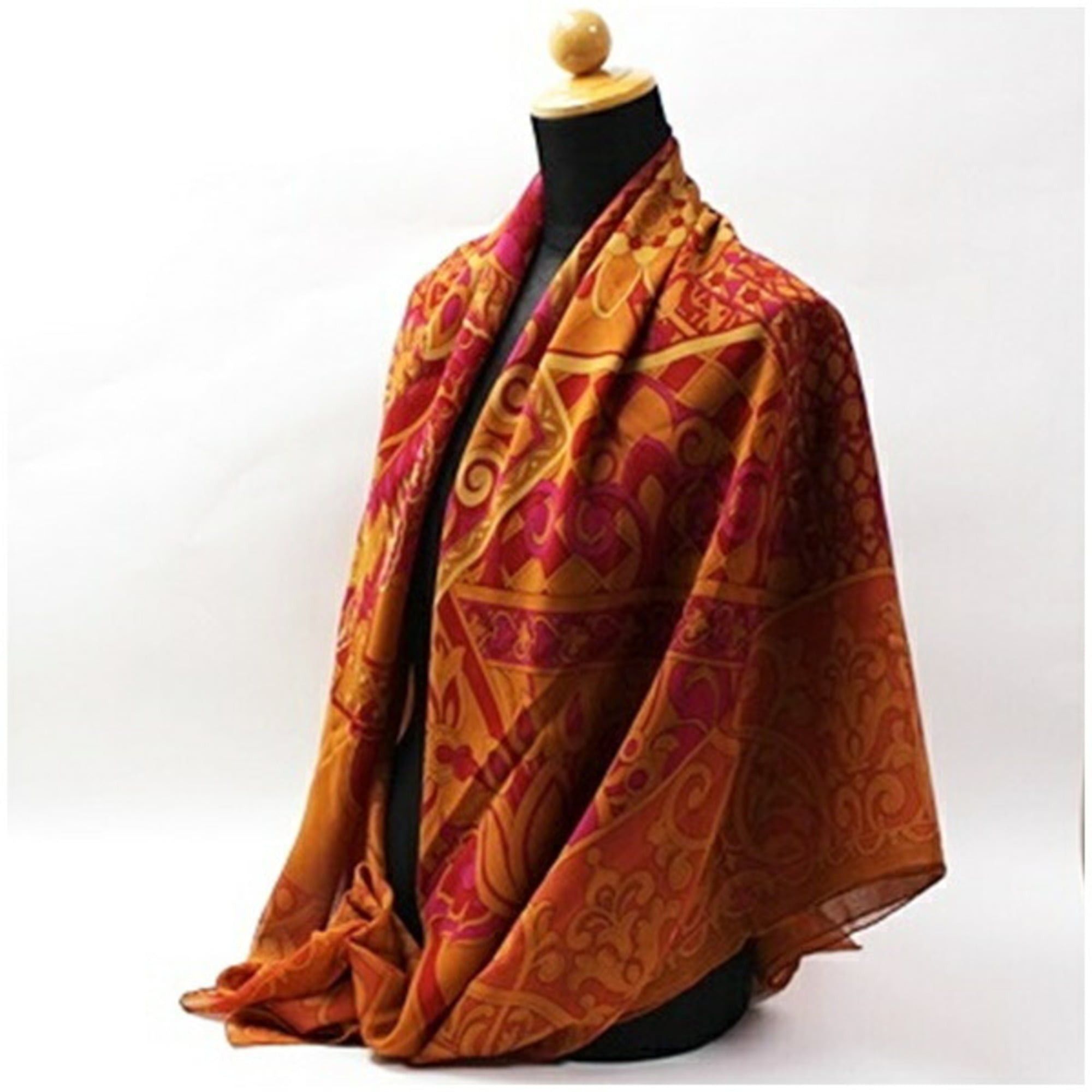 Salvatore Ferragamo Salvatore Ferragamo large scarf/muffler in orange and red. Women's. Size ONE SIZE - 5 Thumbnail