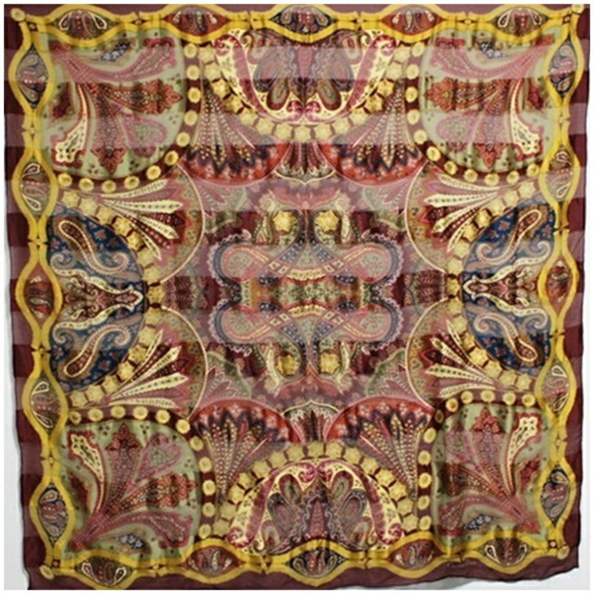Dior Christian Dior Silk Large Scarf/Muffler in Brown and Khaki for Women Size ONE SIZE - 2 Thumbnail