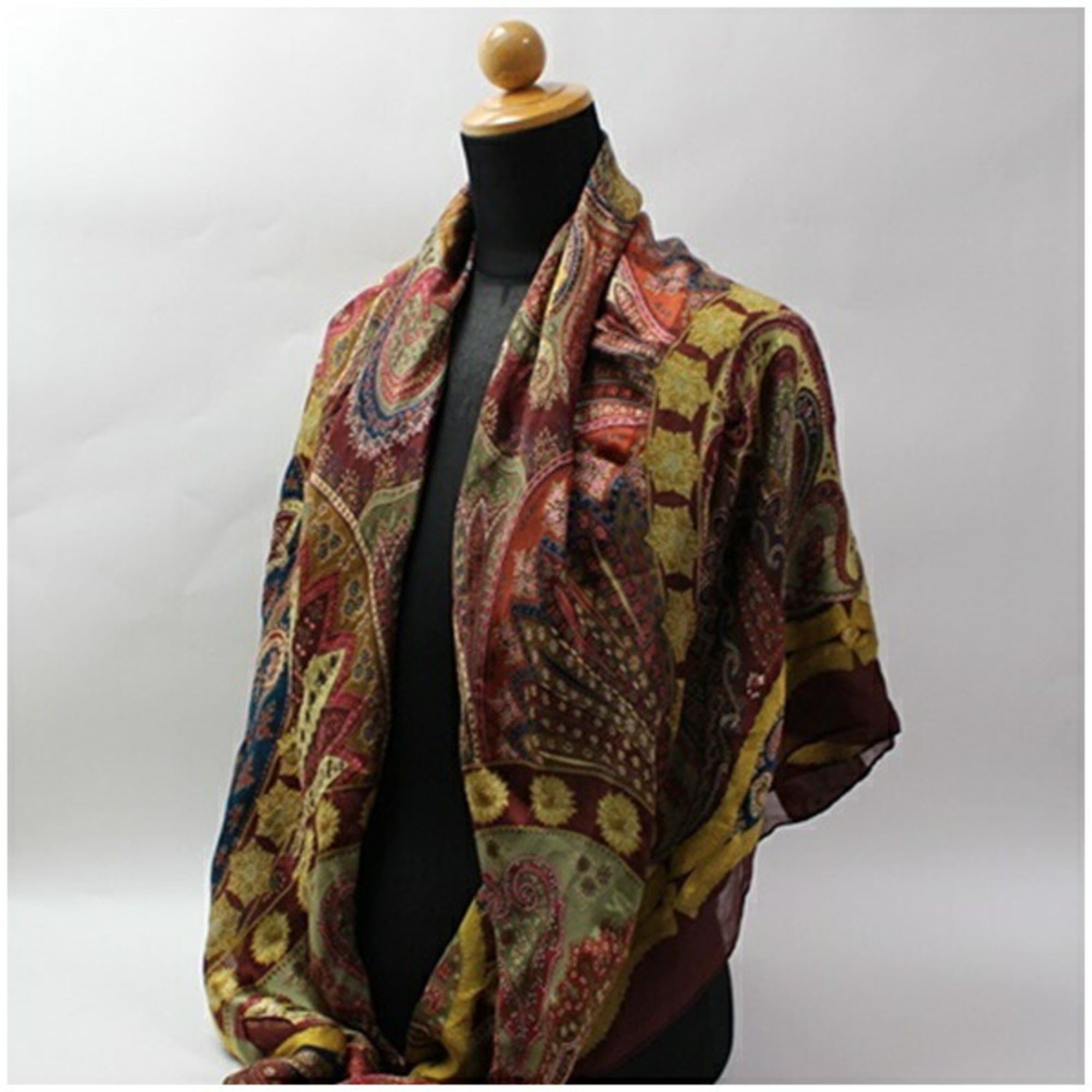 Dior Christian Dior Silk Large Scarf/Muffler in Brown and Khaki for Women Size ONE SIZE - 5 Thumbnail