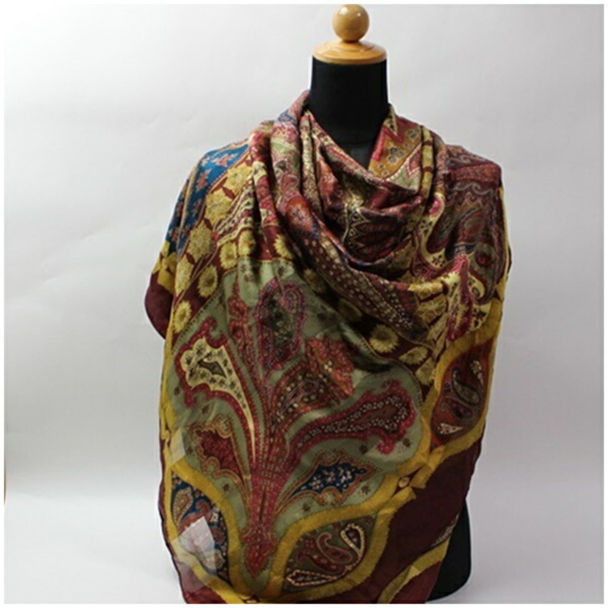Dior Christian Dior Silk Large Scarf/Muffler in Brown and Khaki for Women Size ONE SIZE - 4 Thumbnail