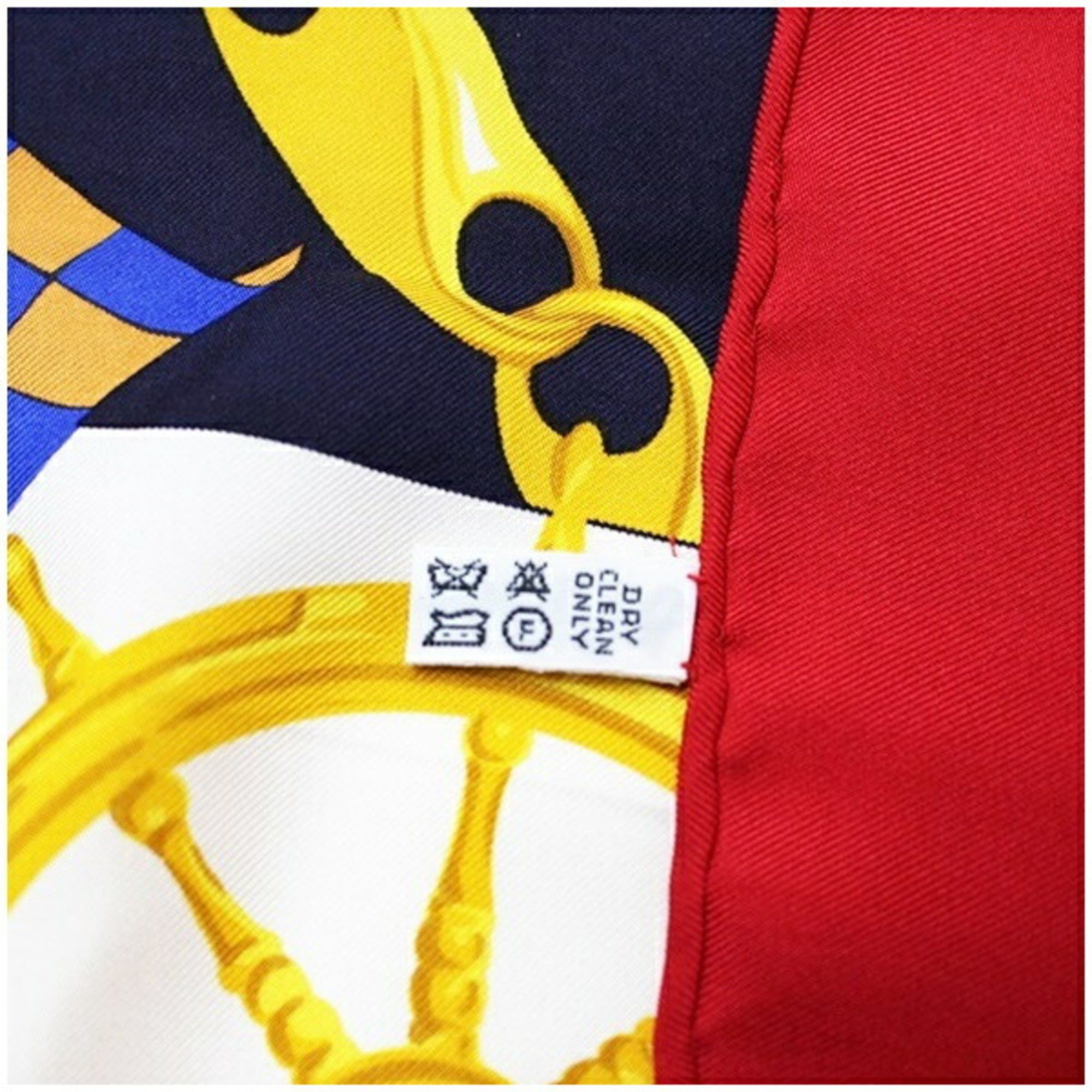 Celine Celine silk scarf/muffler in white, navy, and red for women Size ONE SIZE - 5 Thumbnail