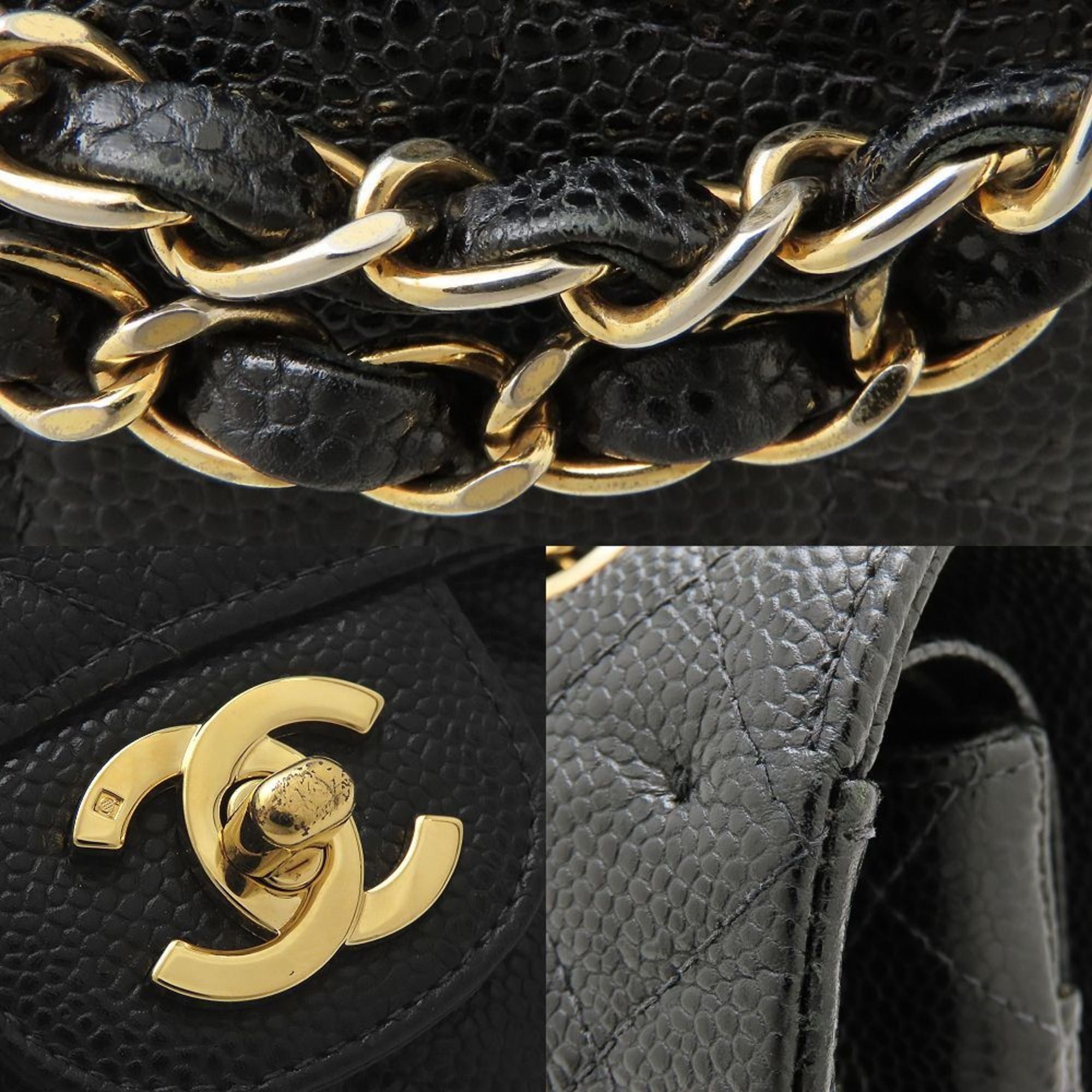 Chanel CHANEL Matelasse 25 Chain Shoulder Bag A01112 in Caviar Leather, Black, Women's, 353102 Size ONE SIZE - 7 Thumbnail