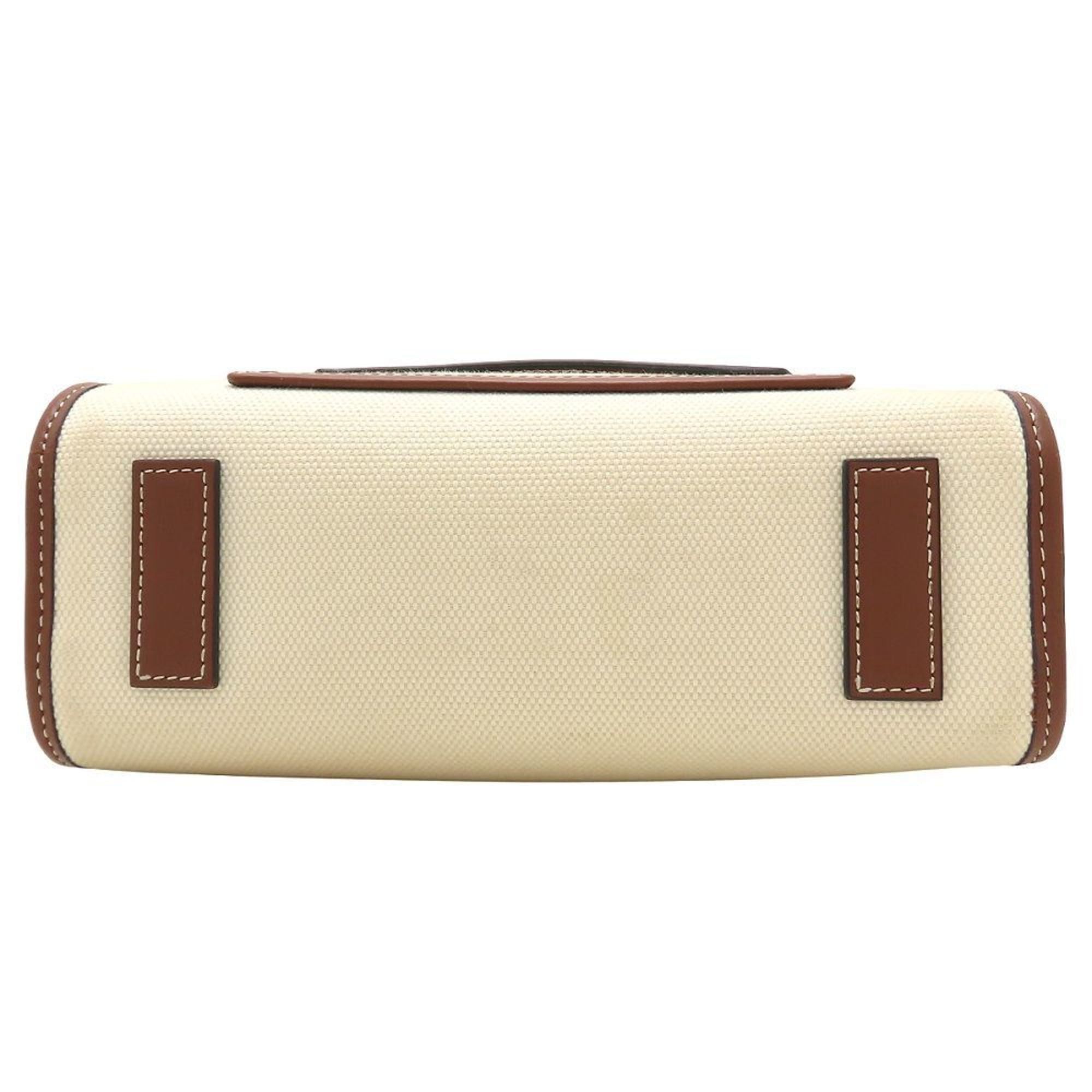 Burberry BURBERRY 8044143 2-Way Handbag Canvas and Leather Ivory Brown Women's 353118 Size ONE SIZE - 4 Thumbnail