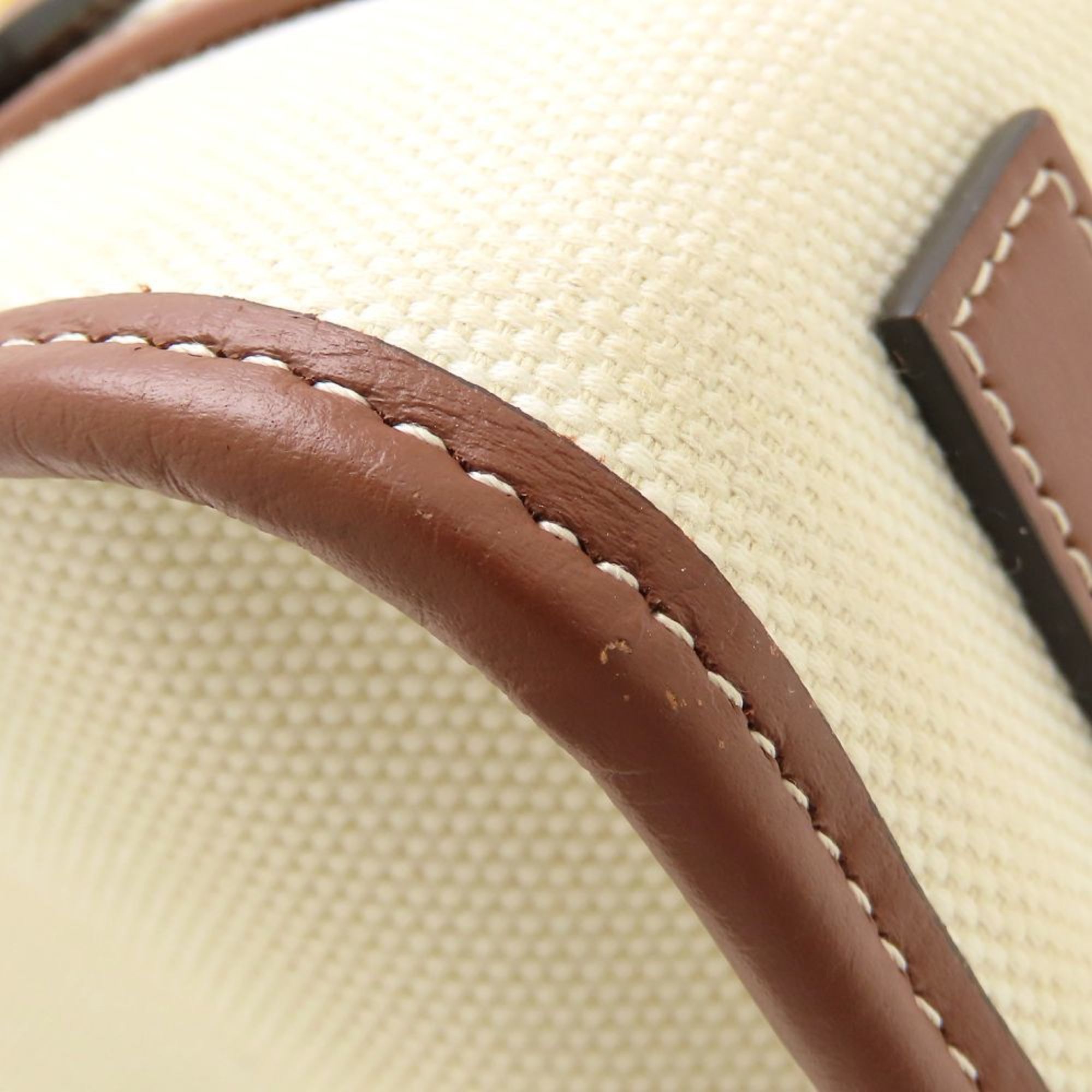 Burberry BURBERRY 8044143 2-Way Handbag Canvas and Leather Ivory Brown Women's 353118 Size ONE SIZE - 9 Thumbnail