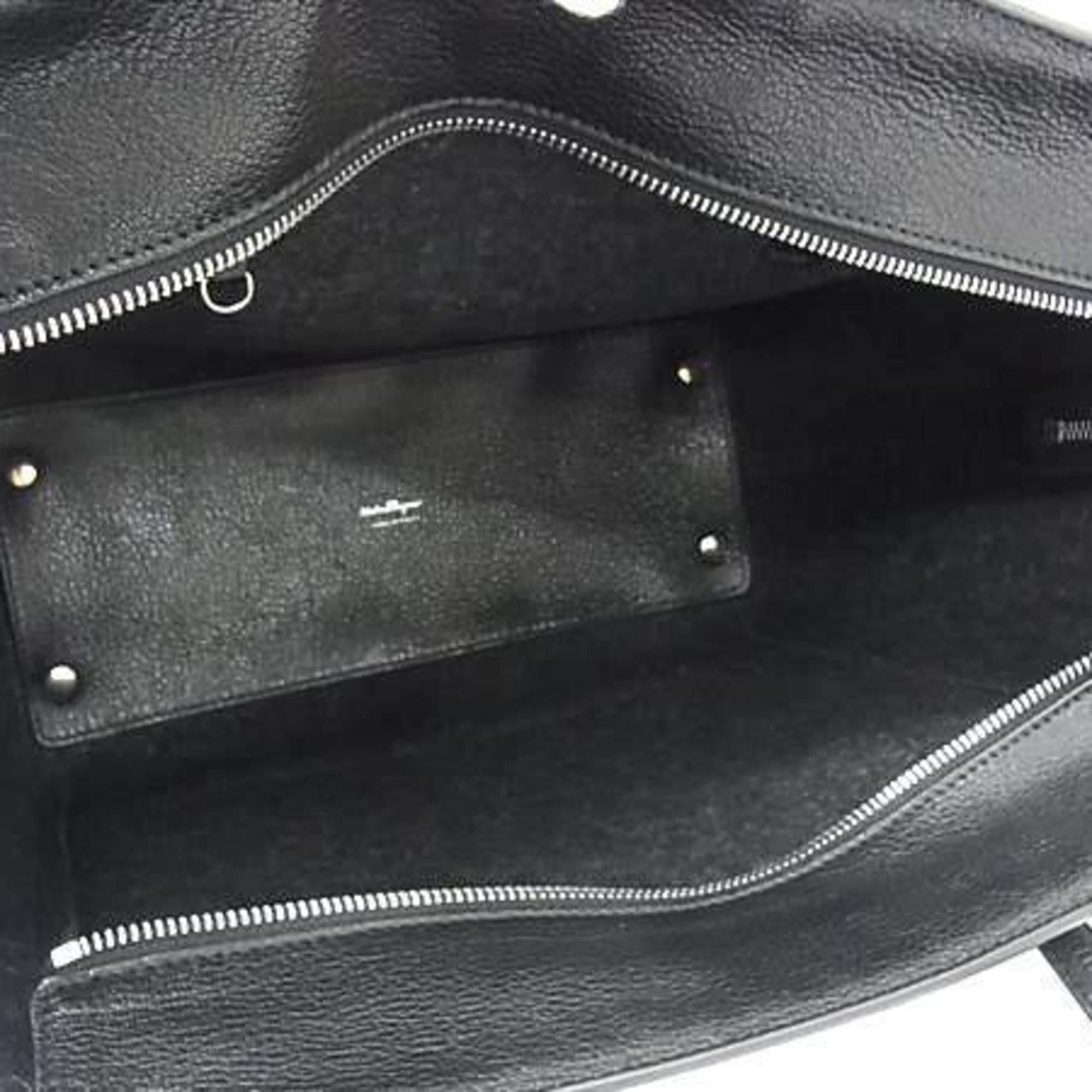 Salvatore Ferragamo Salvatore Ferragamo Amy handbag in black felt and leather with studs for women Size ONE SIZE - 6 Thumbnail